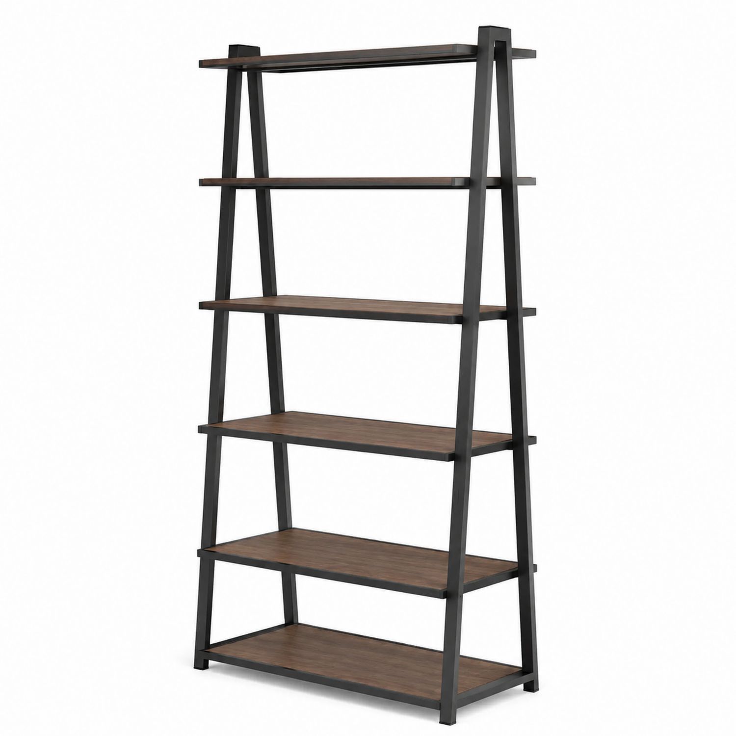 Étagère 5 niveaux en métal et bois Marron-solvirekan