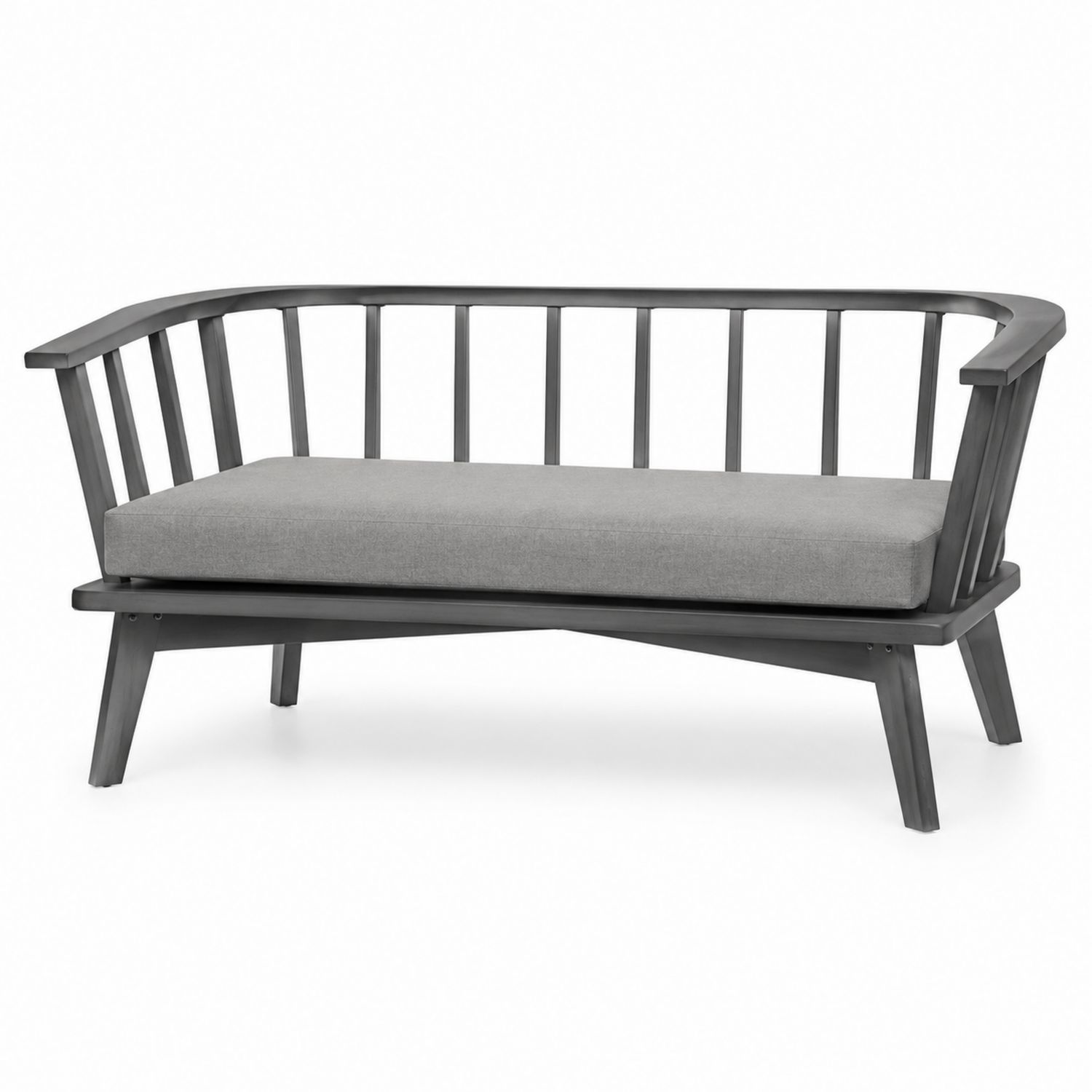 Canapé en aluminium et coussin en polyester gris-solvirekan