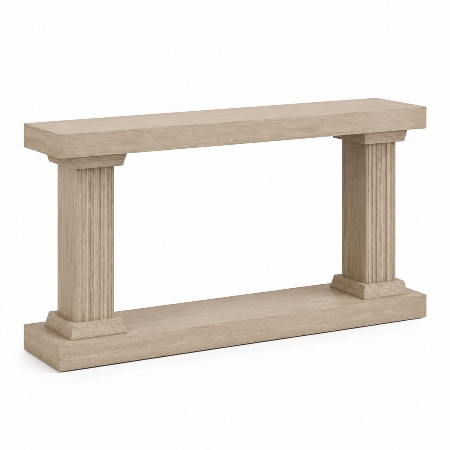 Table console en bois de chêne clair-solvirekan