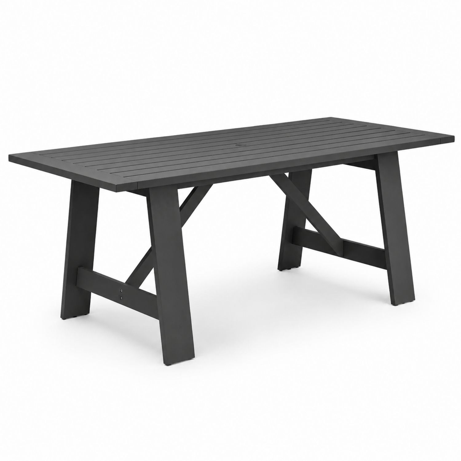 Table de jardin rectangulaire en métal Gris-solvirekan