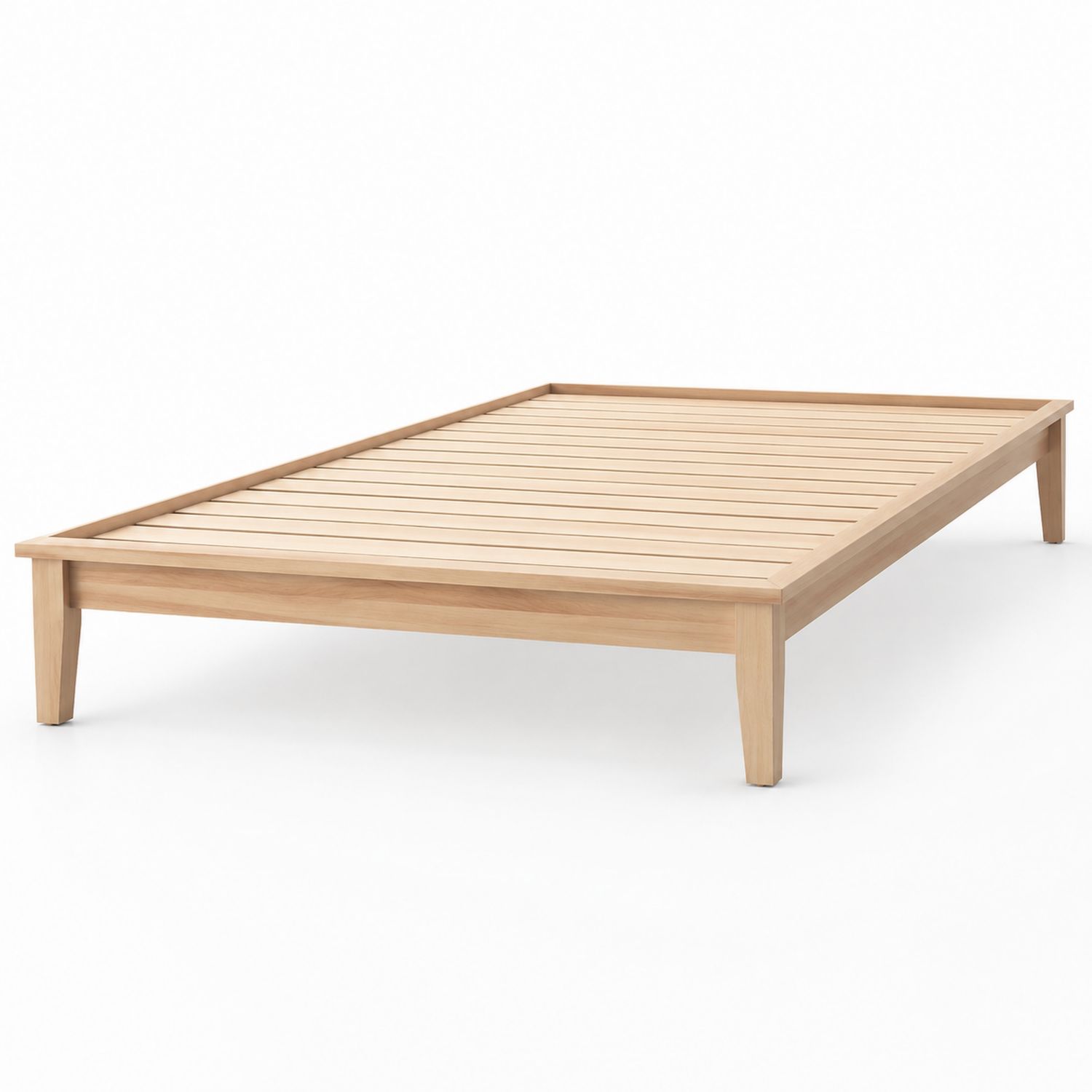 Lit plateforme bois clair 200x180 cm-solvirekan