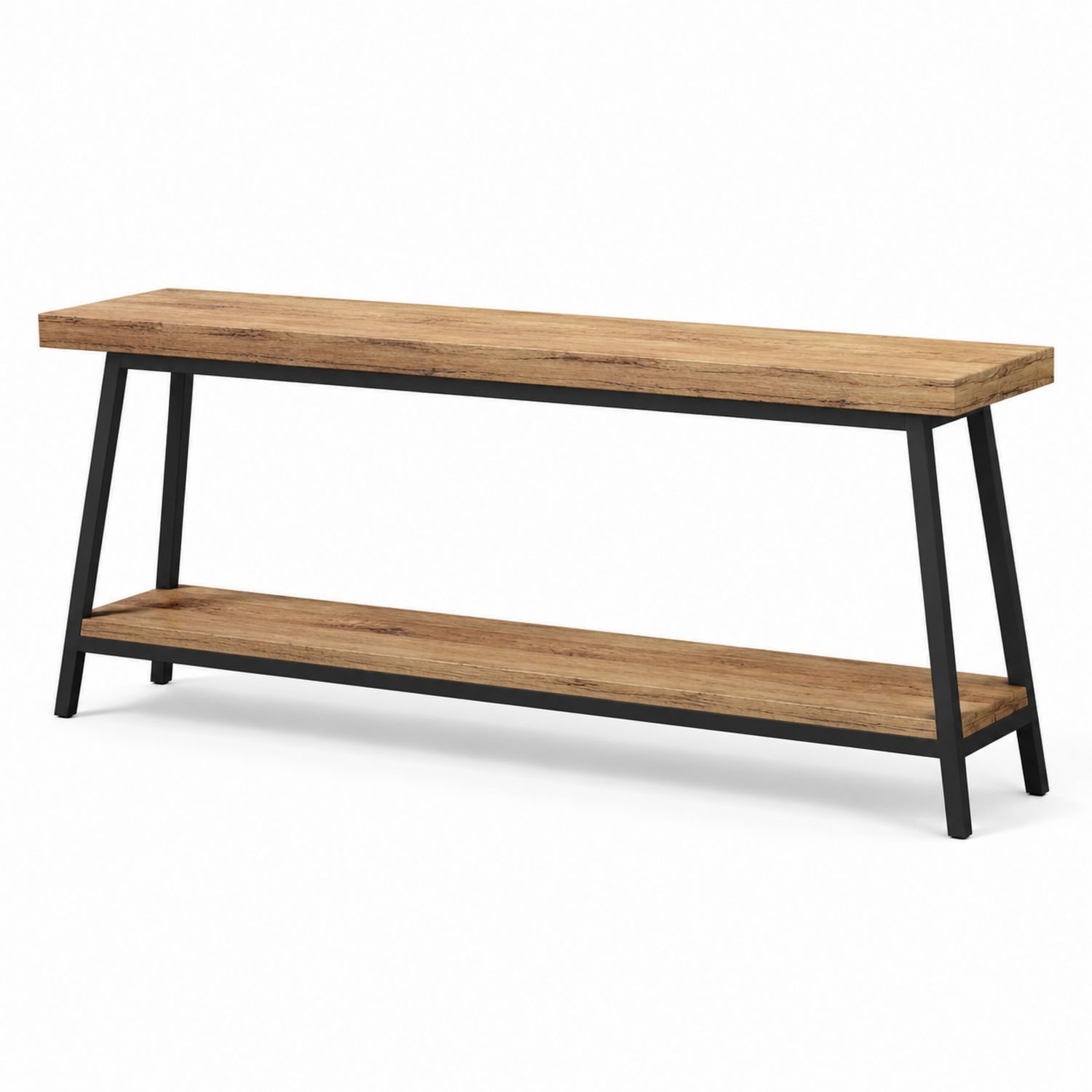 Console bois et métal noir 120x35x75 cm-solvirekan