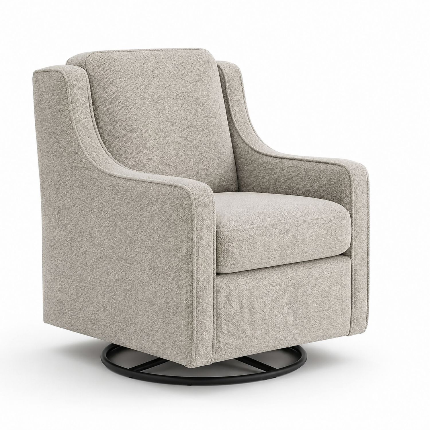 Fauteuil pivotant en tissu Gris clair-solvirekan