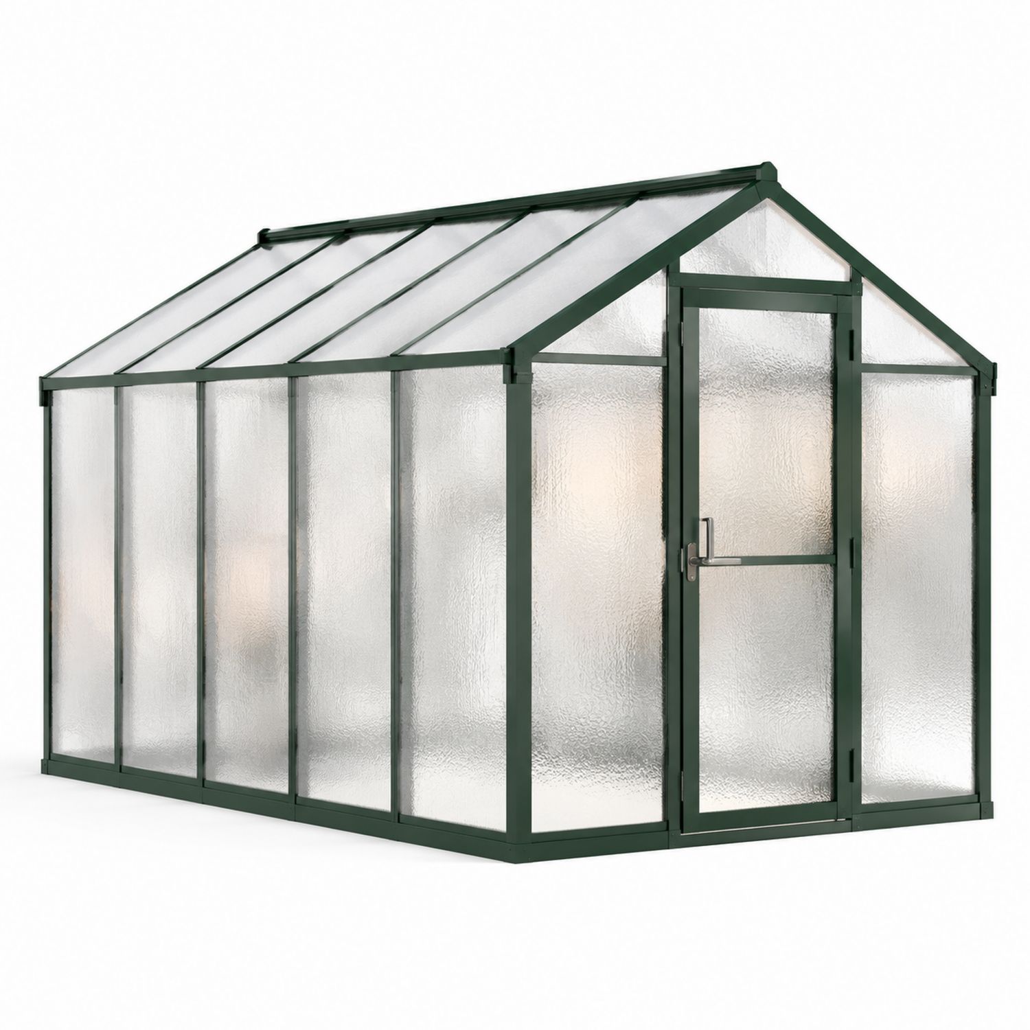 Serre de jardin en aluminium et polycarbonate vert 250x190x195 cm-solvirekan