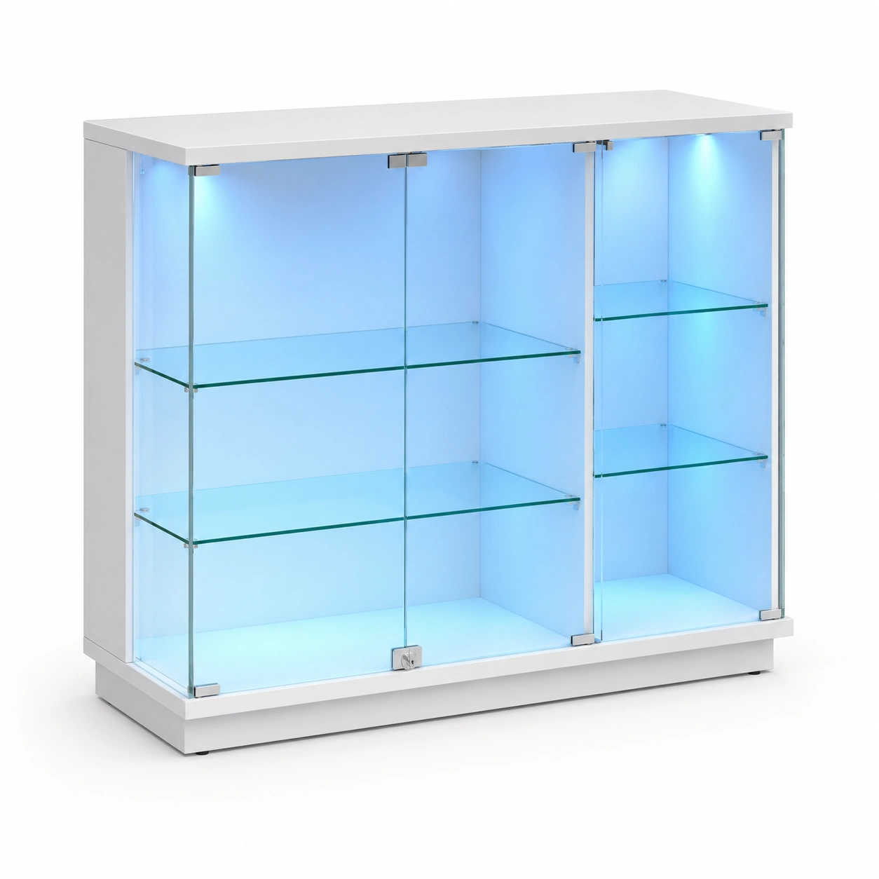Vitrina de exhibicion con puertas de vidrio-AnvoraLiving