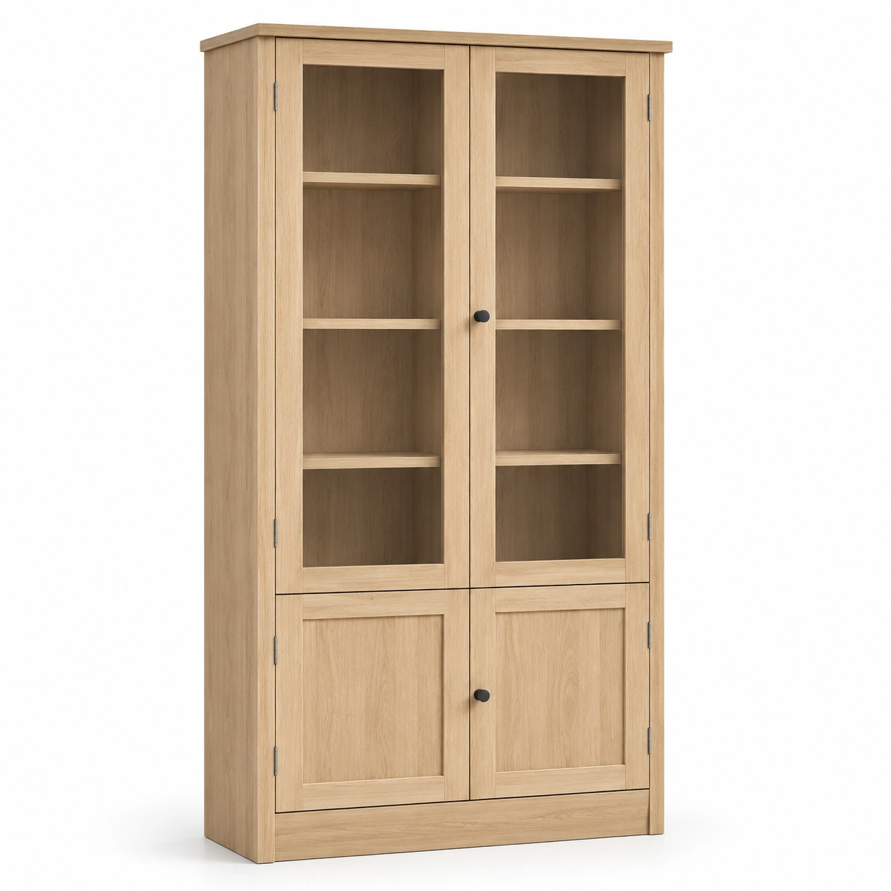 Vitrina alta con puertas mixtas-AnvoraLiving