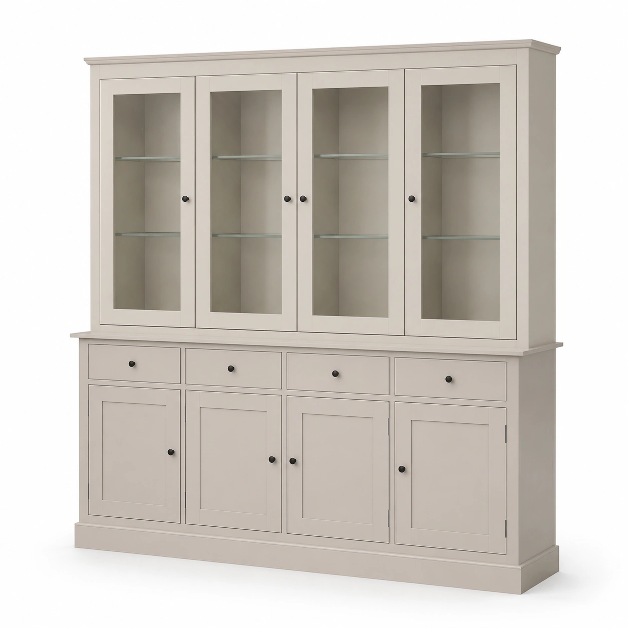 Vitrina con puertas acristaladas y almacenaje-AnvoraLiving