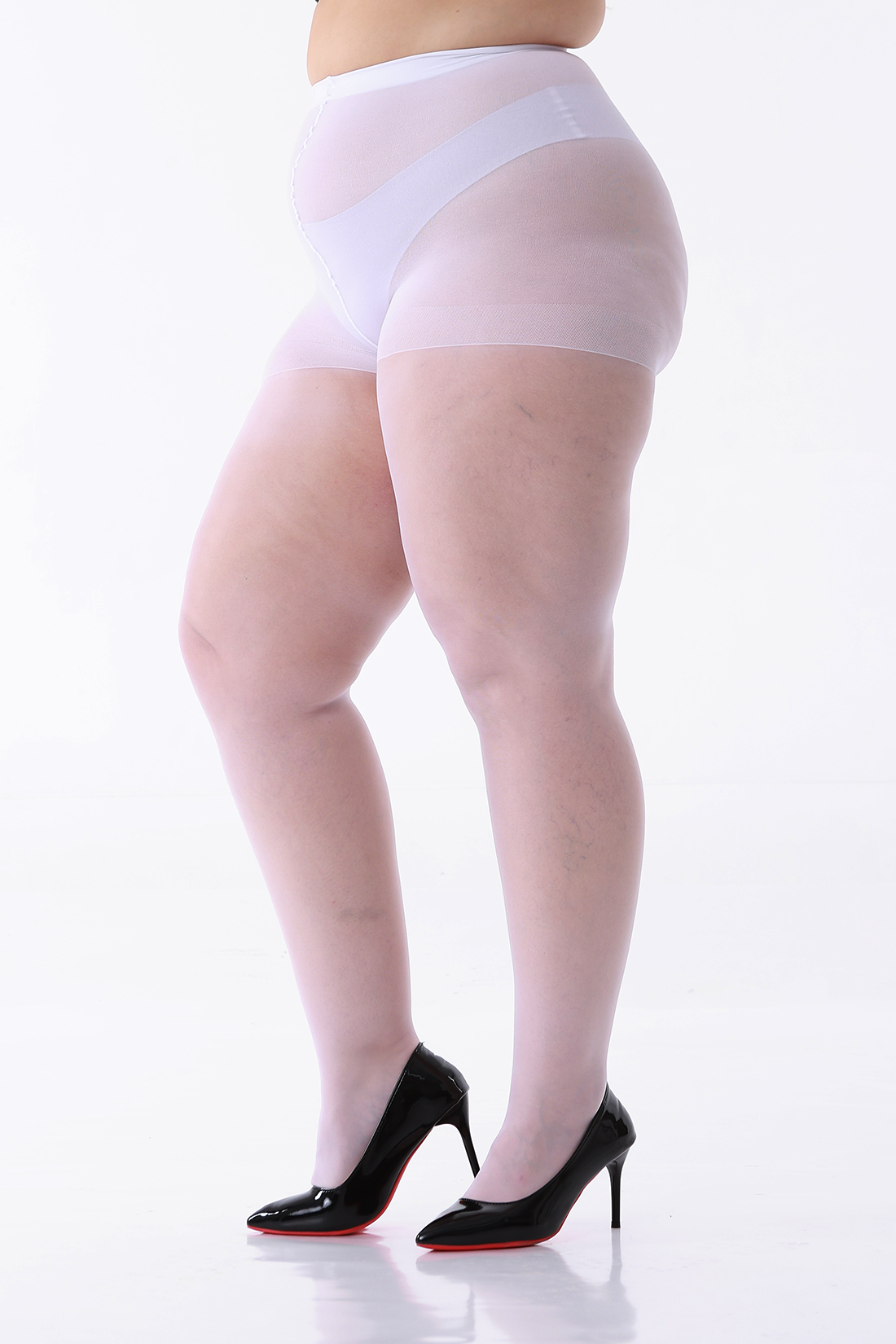  Women's  20D Plus Size Sheer Tights  Control top Pantyhose With Reinforced Toes