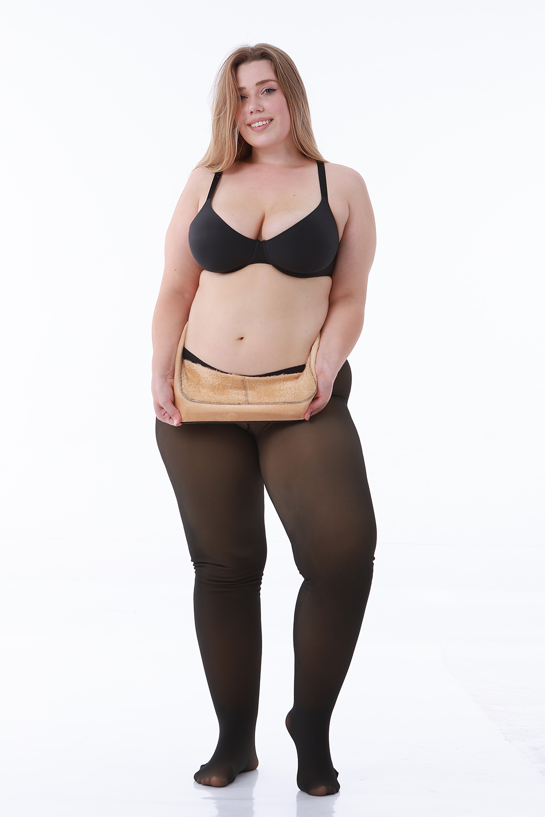 Fleece Lined Tights | Fake Translucent Winter Thermal Leggings | Wholesale & OEM/ODM
