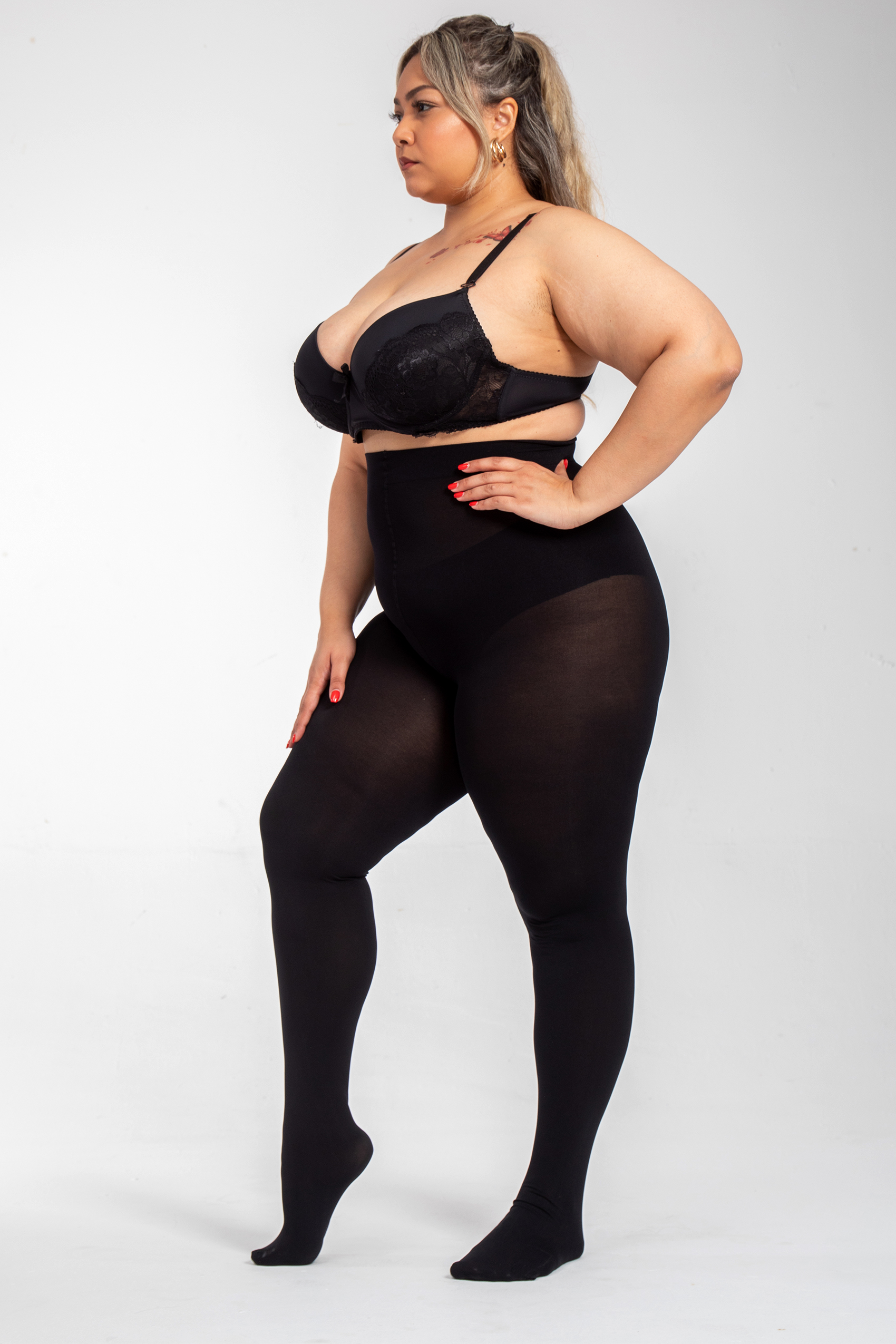 2 PACK Women's Plus Size Opaque 80D Control Top Tights