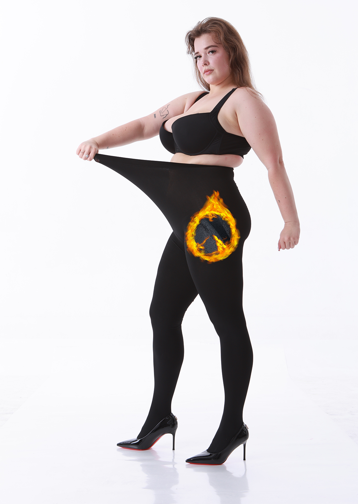 LADYFAN 2 Pack 200D Plus Size Fleece Lined Tights for Women