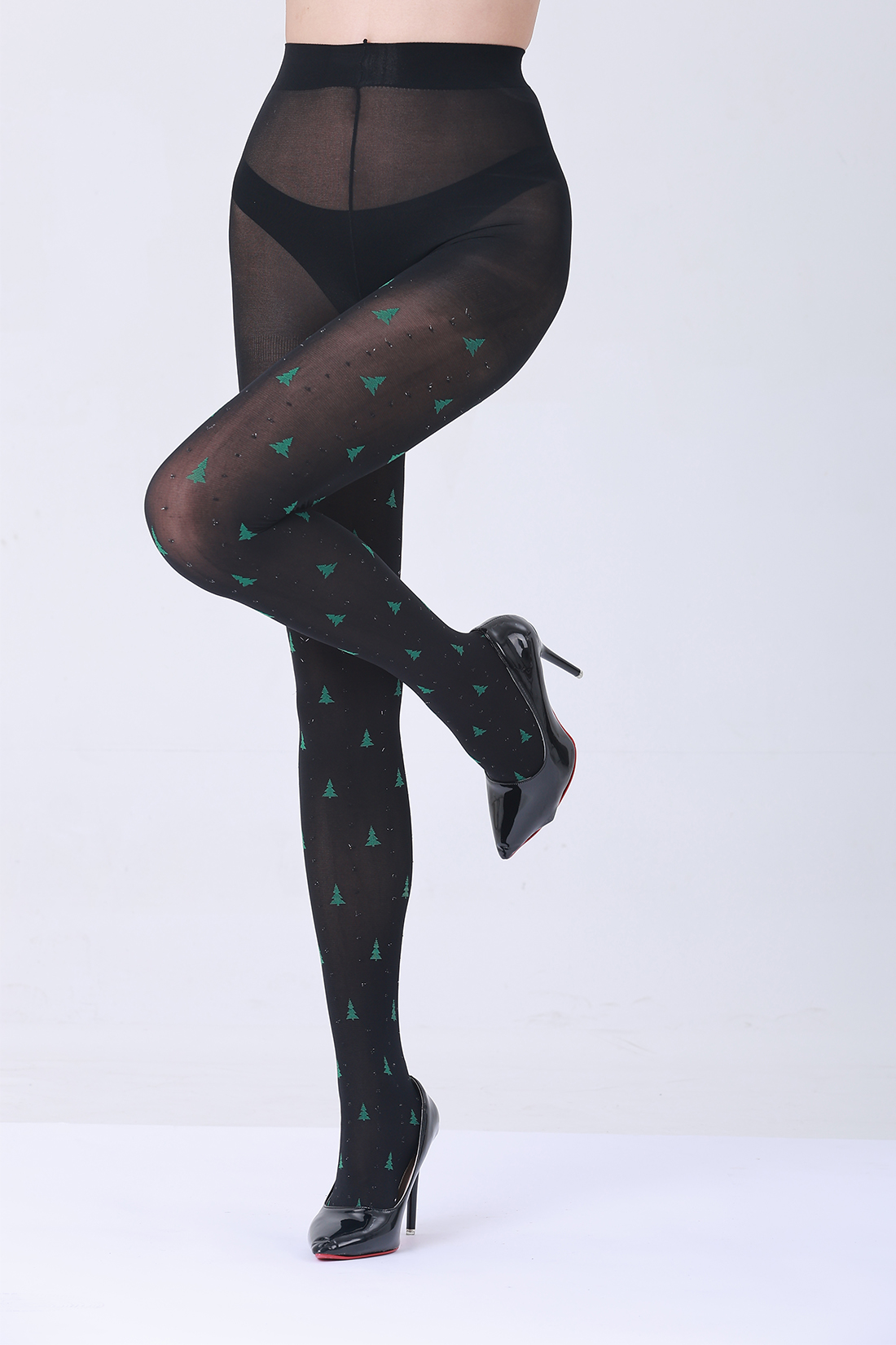 Wholesale 20D Christmas Tree Tights for Women | Custom Festive Pattern Pantyhose for Holiday Party