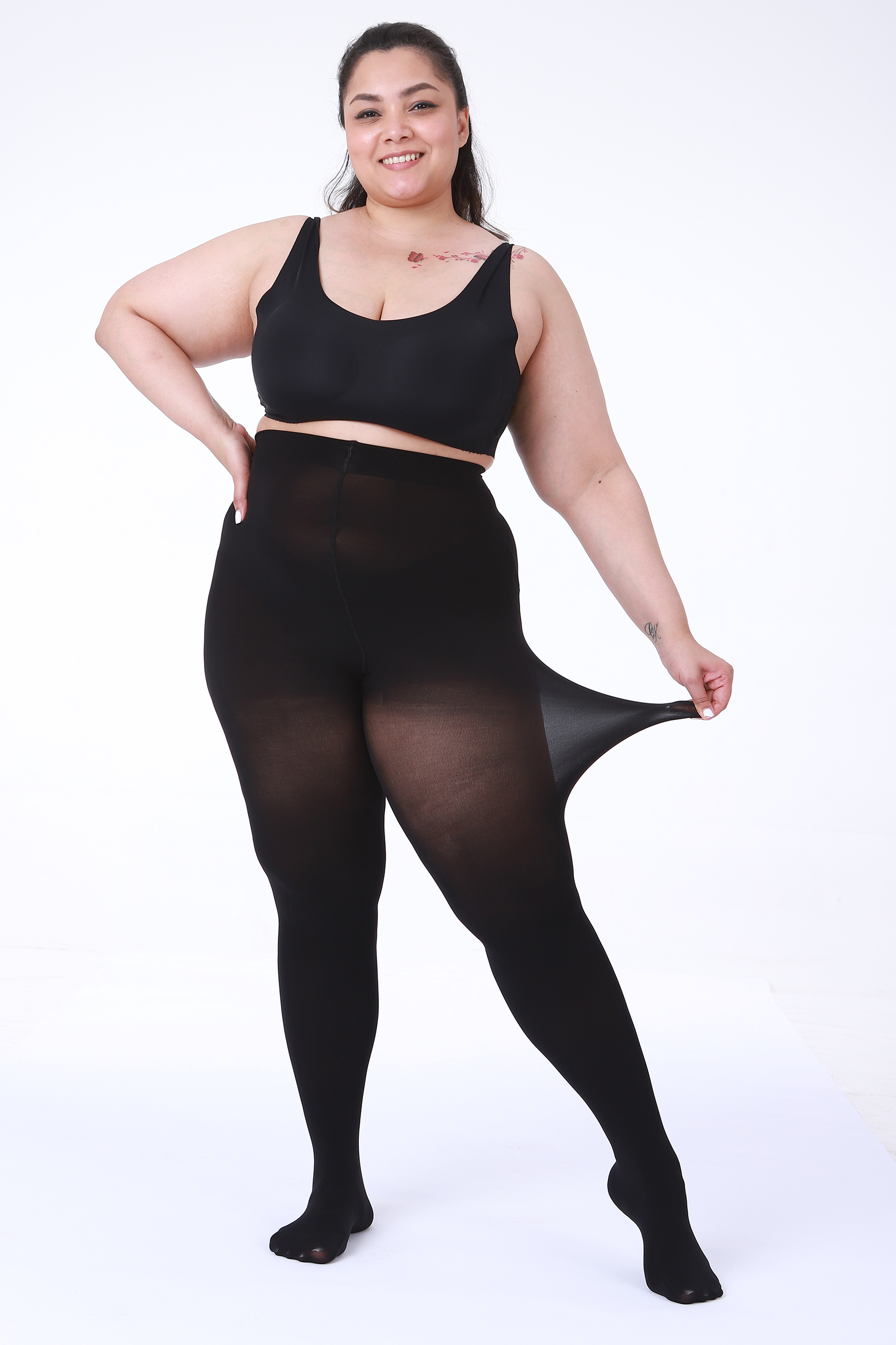 2 Pairs 70D Plus Size Opaque Tights