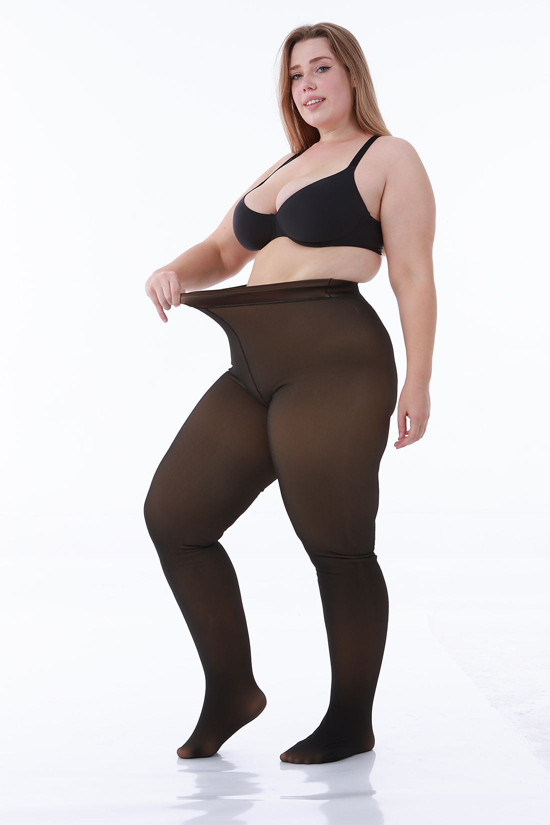 Fleece Lined Tights | Fake Translucent Winter Thermal Leggings | Wholesale & OEM/ODM