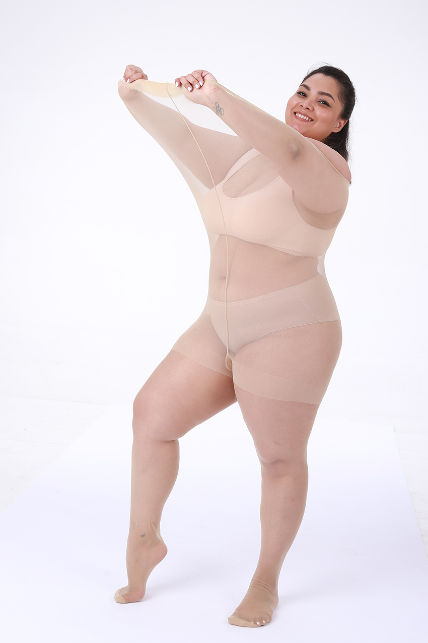 Plus Size Pantyhose for Women – 30D Ultra-Sheer Control Top Tights Reinforced Toe