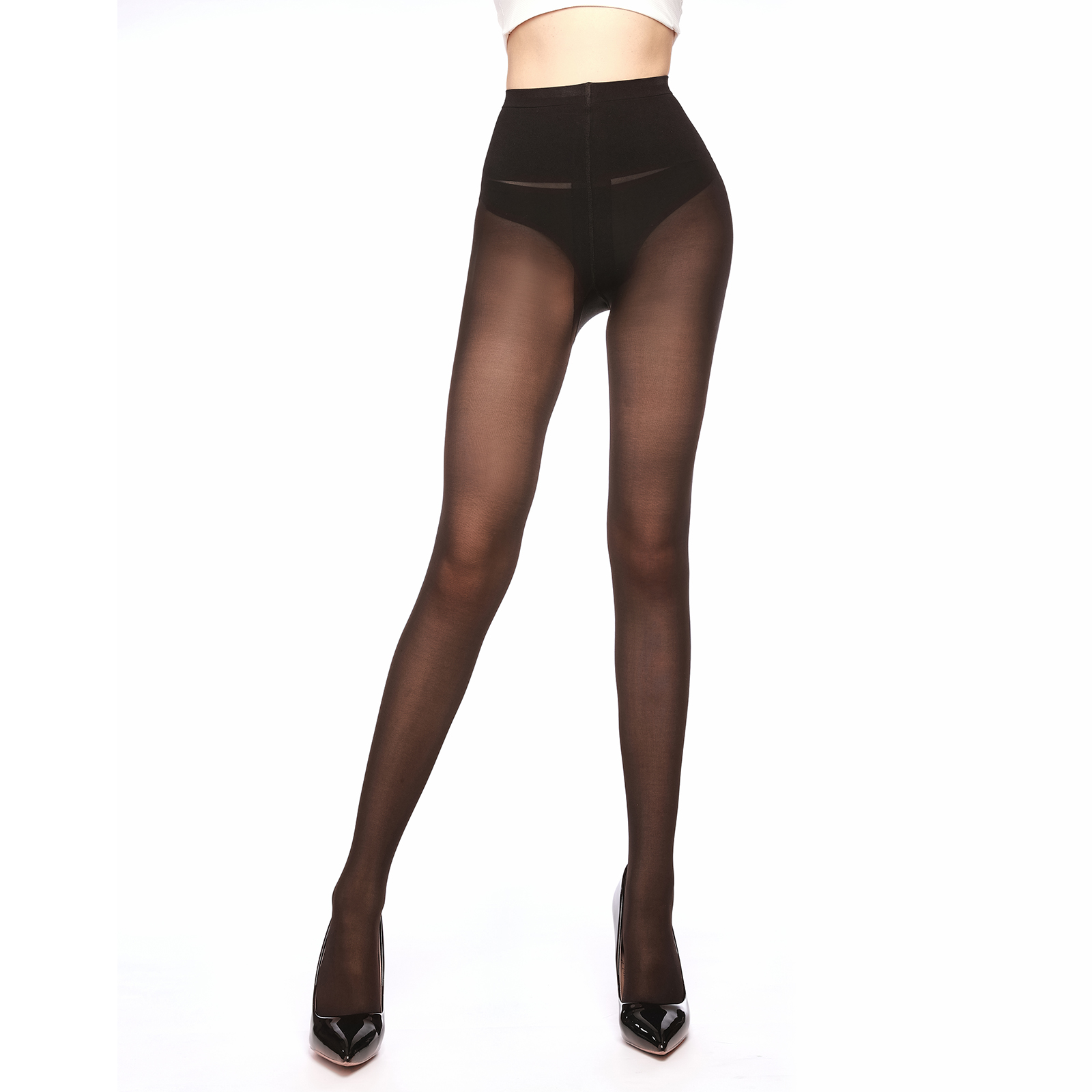 2 PACK Sheer tights for Women High Waist Run Resistant Control Top Pantyhose-LADYFAN
