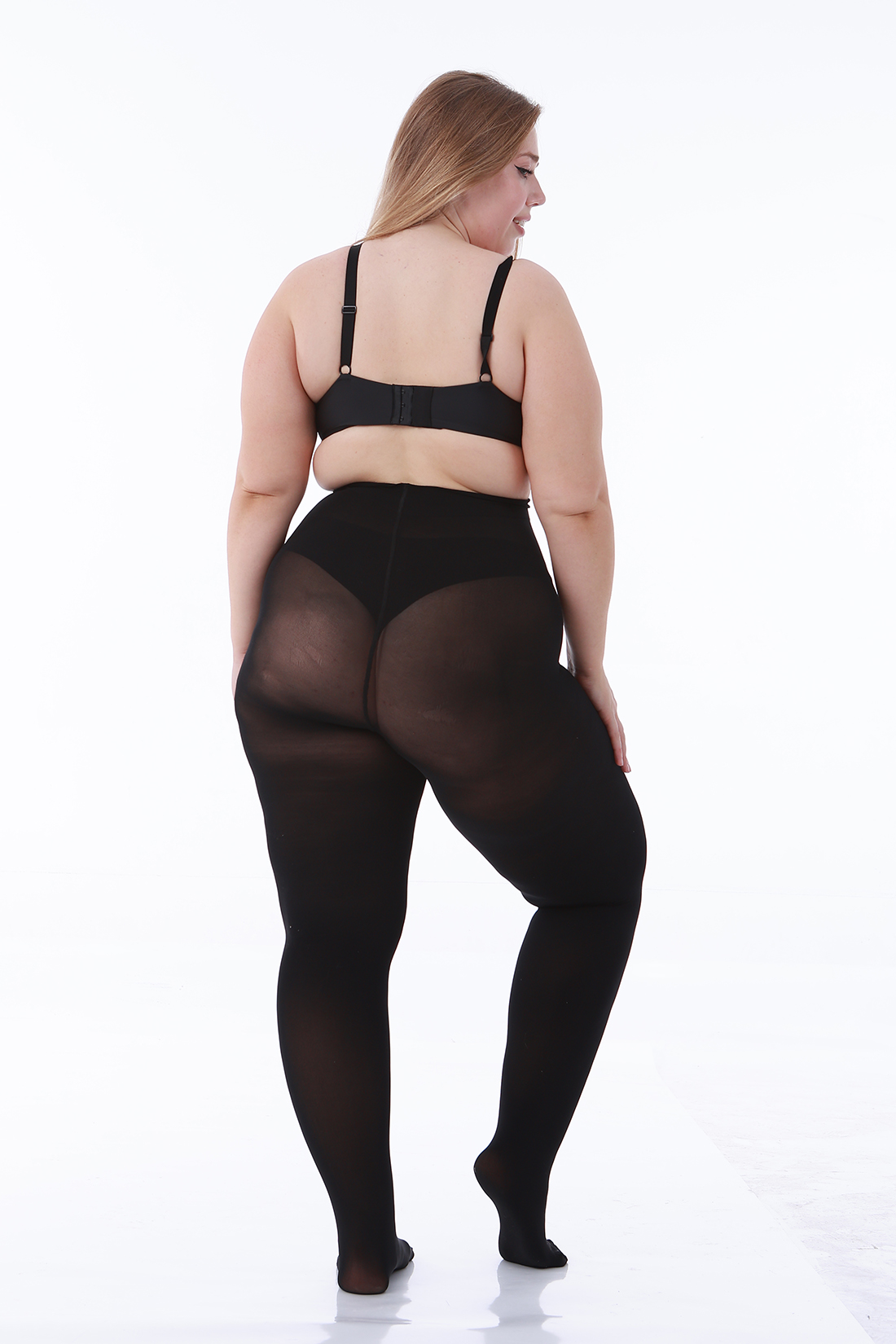 3 Pairs Women's Shiny Plus Size tights with Control Top Pantyhose