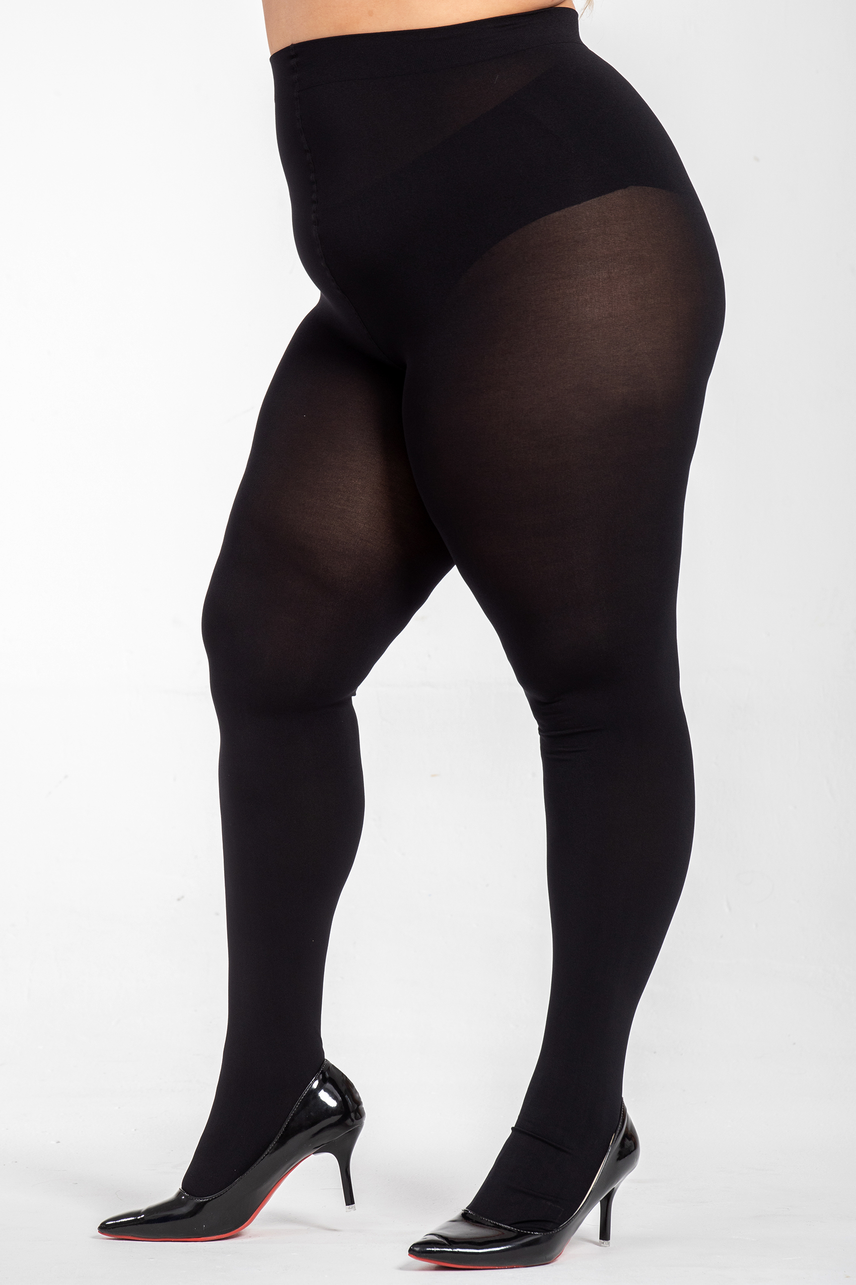 2 PACK Women's Plus Size Opaque 80D Control Top Tights