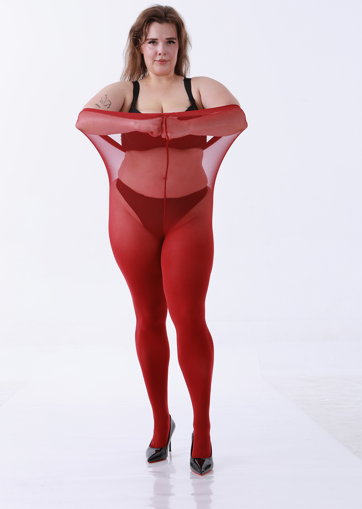 LADYFAN 2-Pack Plus Size Tights - 80D Opaque Black Pantyhose for Women