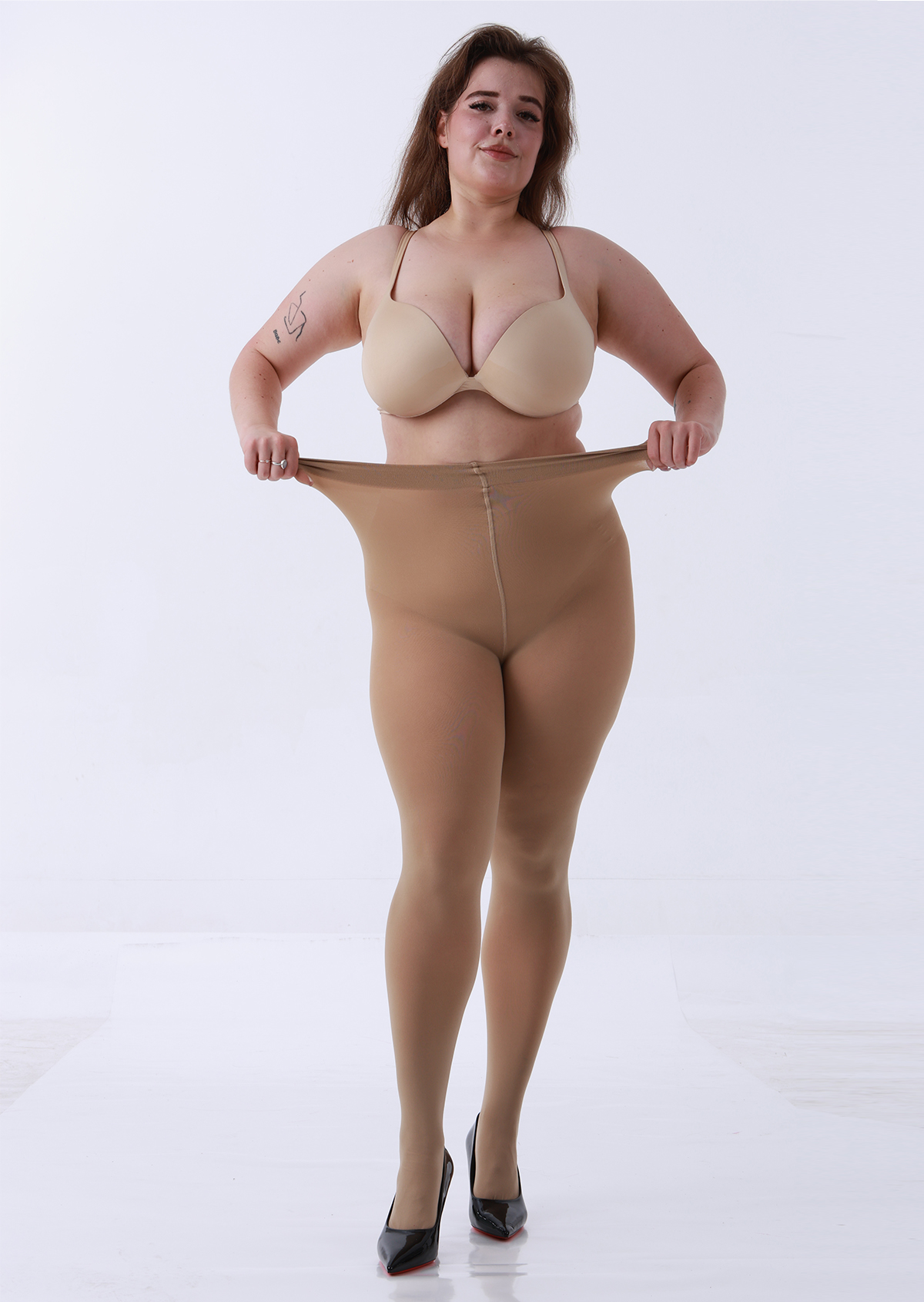 LADYFAN 2-Pack Plus Size Tights - 80D Opaque Black Pantyhose for Women