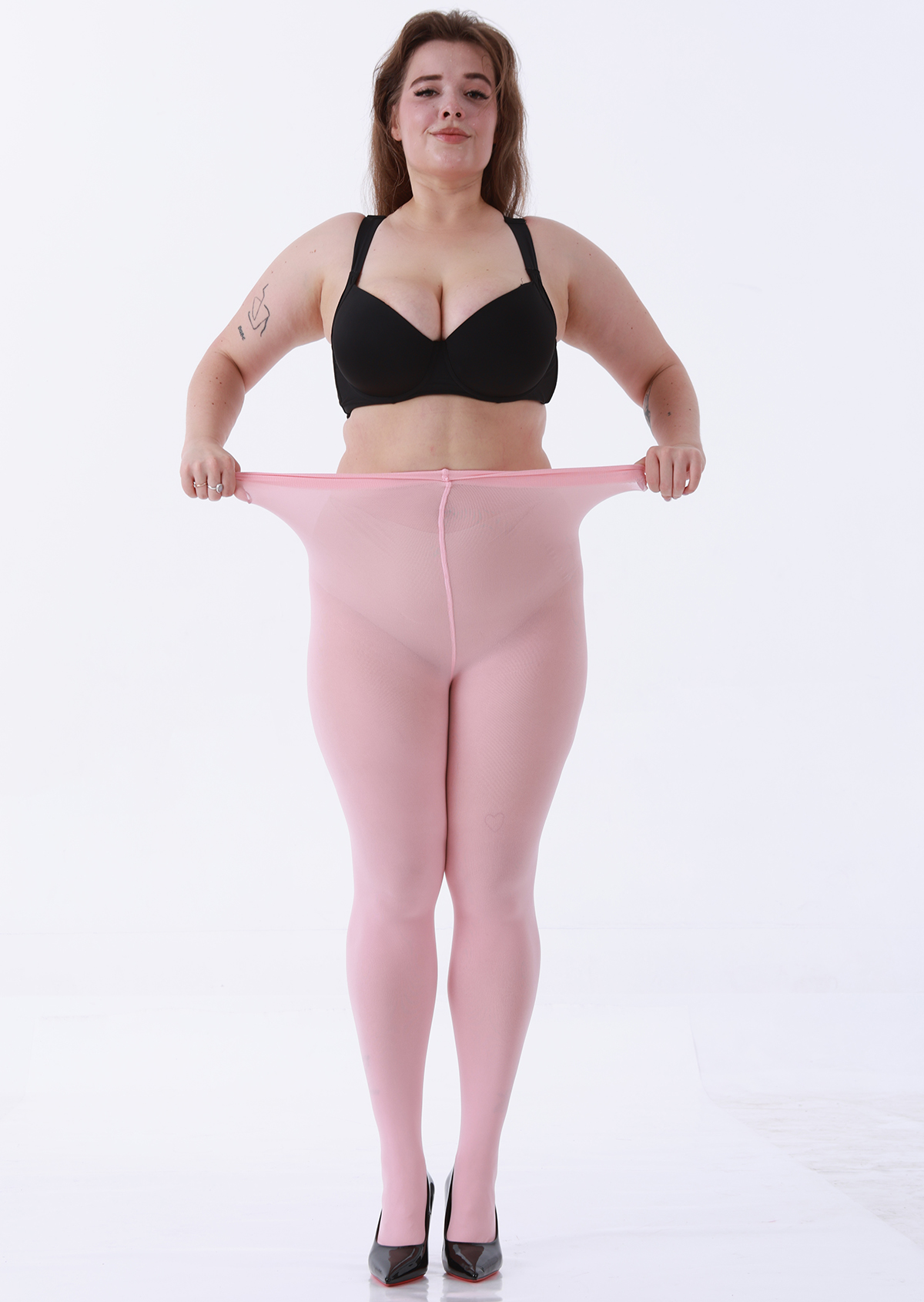LADYFAN 2-Pack Plus Size Tights - 80D Opaque Black Pantyhose for Women