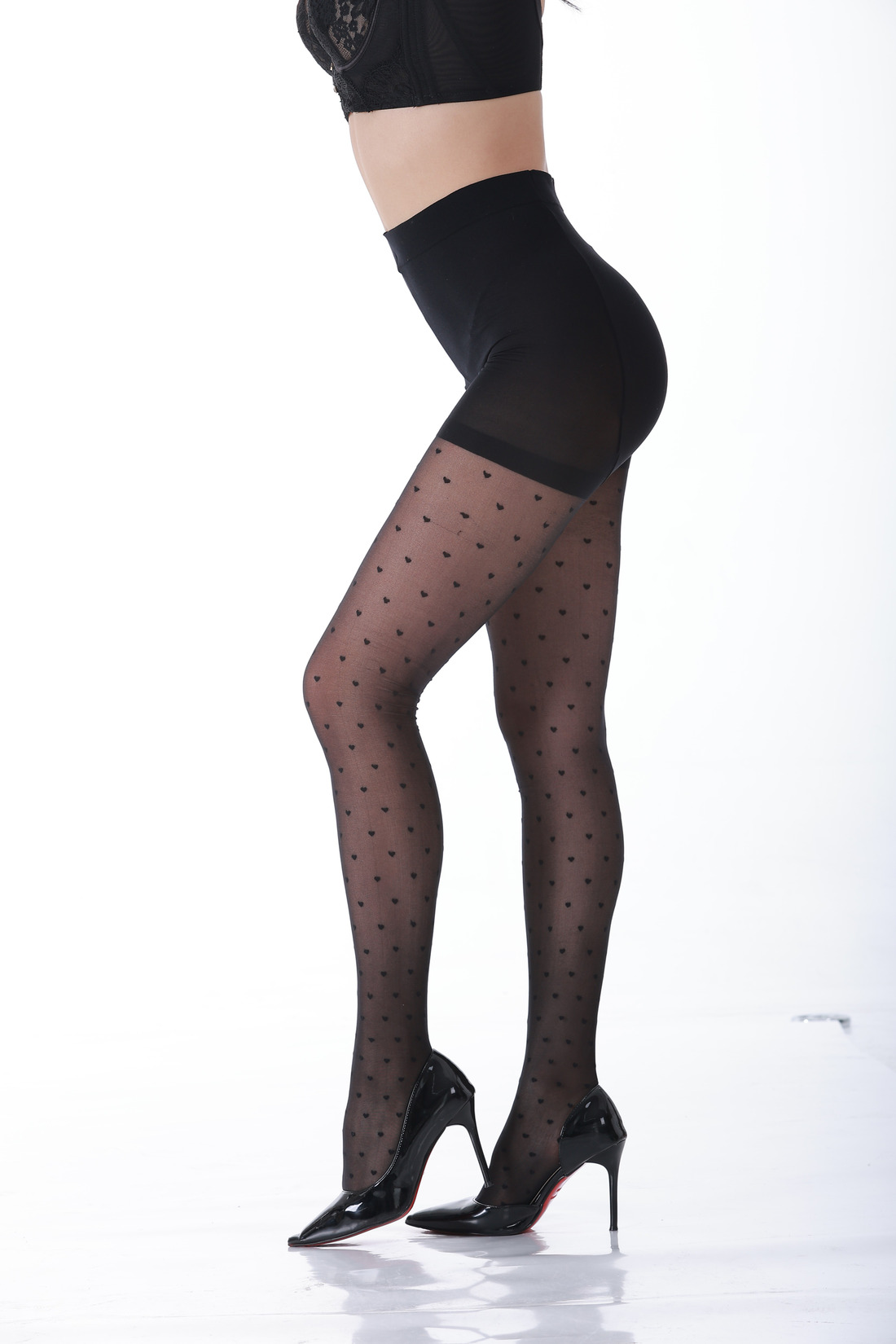 Heart Sheer Tights for Women - 20D Control Top, Custom Wholesale Pantyhose