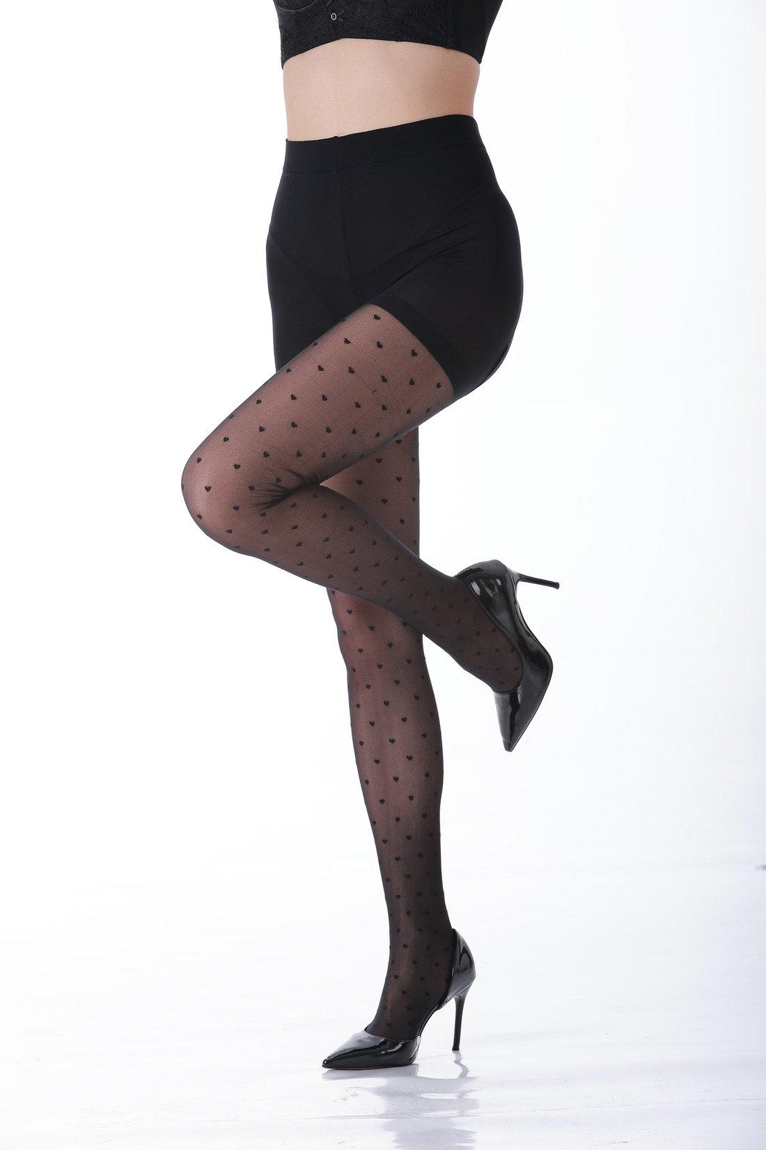 Heart Sheer Tights for Women - 20D Control Top, Custom Wholesale Pantyhose