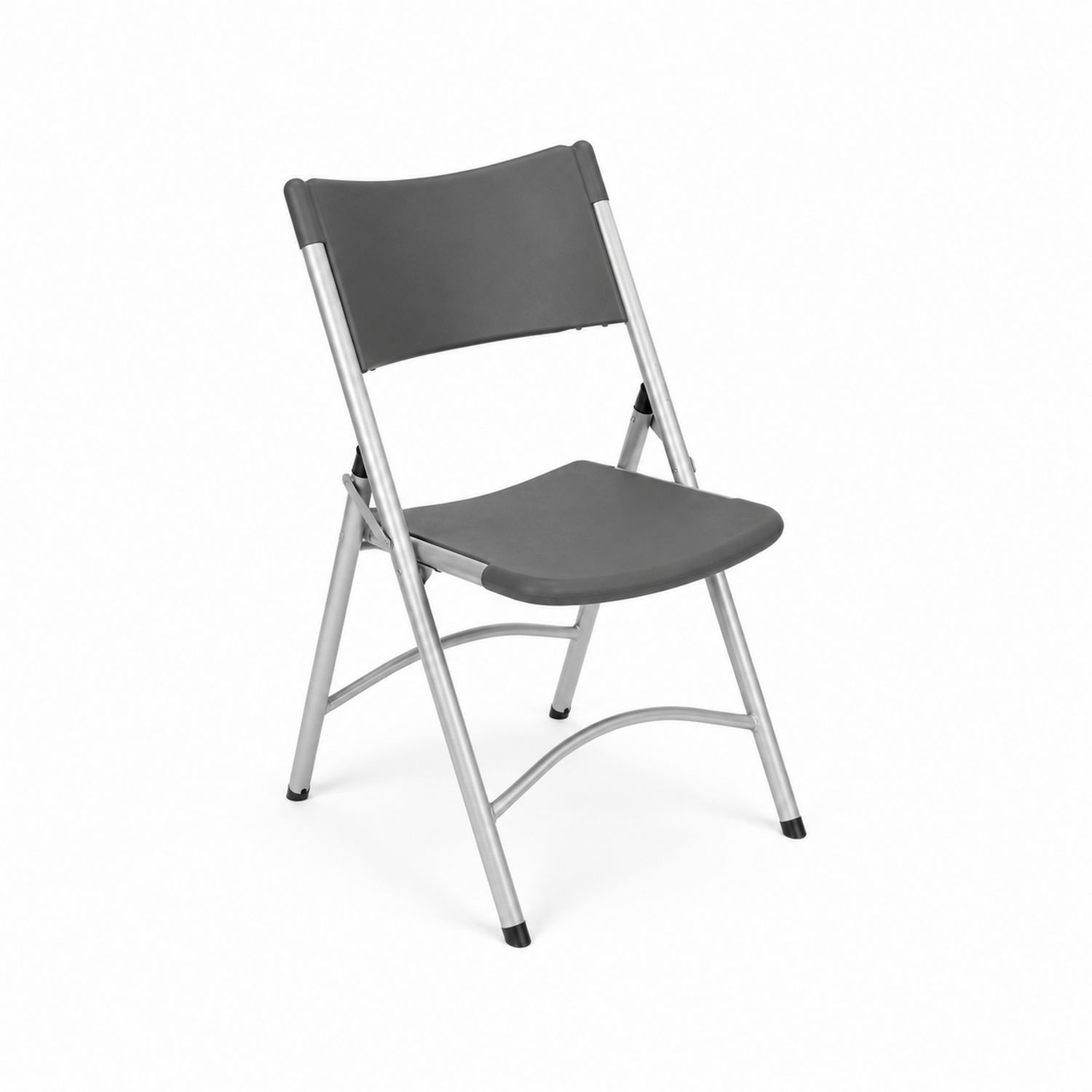 Chaise pliante en métal et polypropylène gris-Xelvoriant