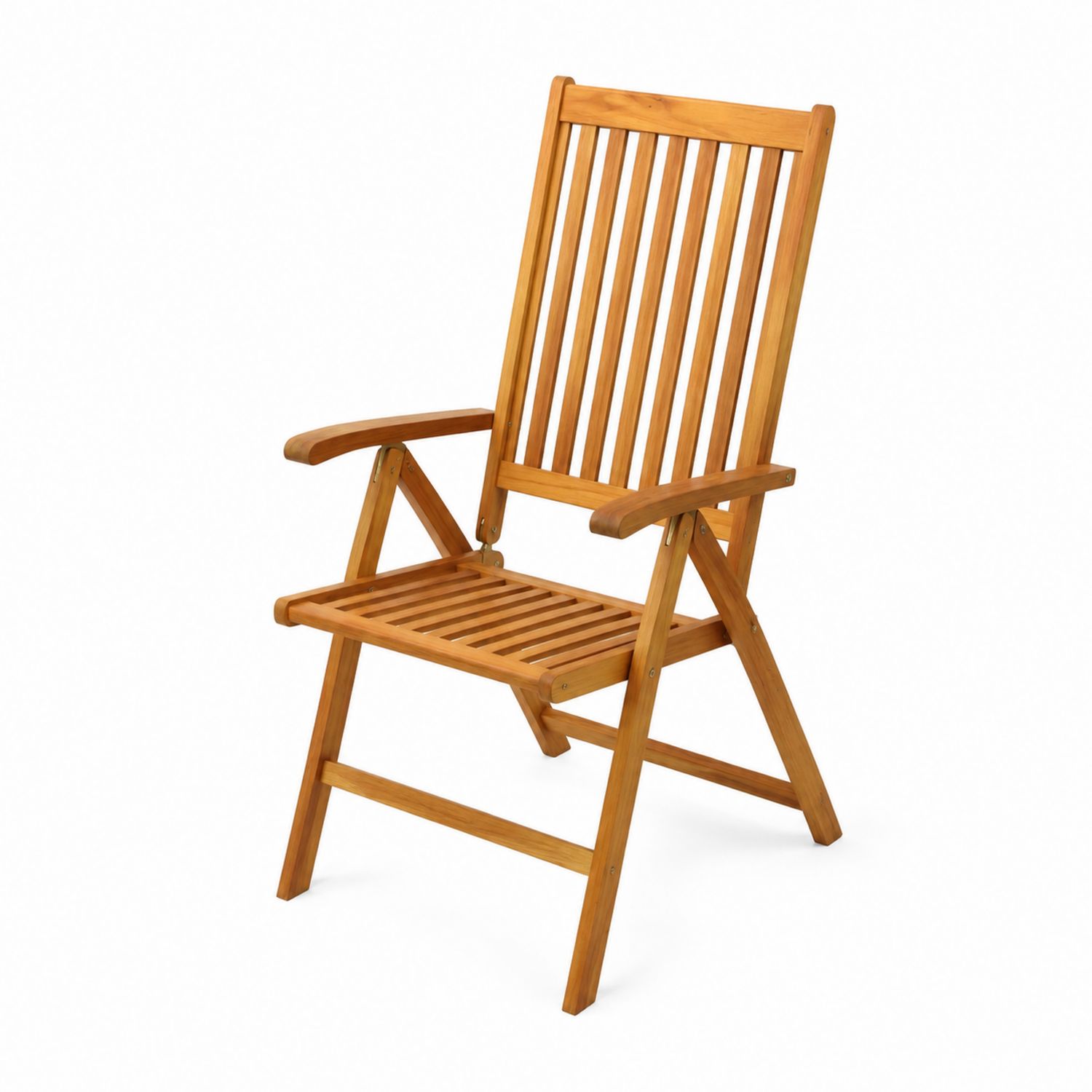 Chaise de jardin en bois d'acacia pliable avec accoudoirs-Xelvoriant