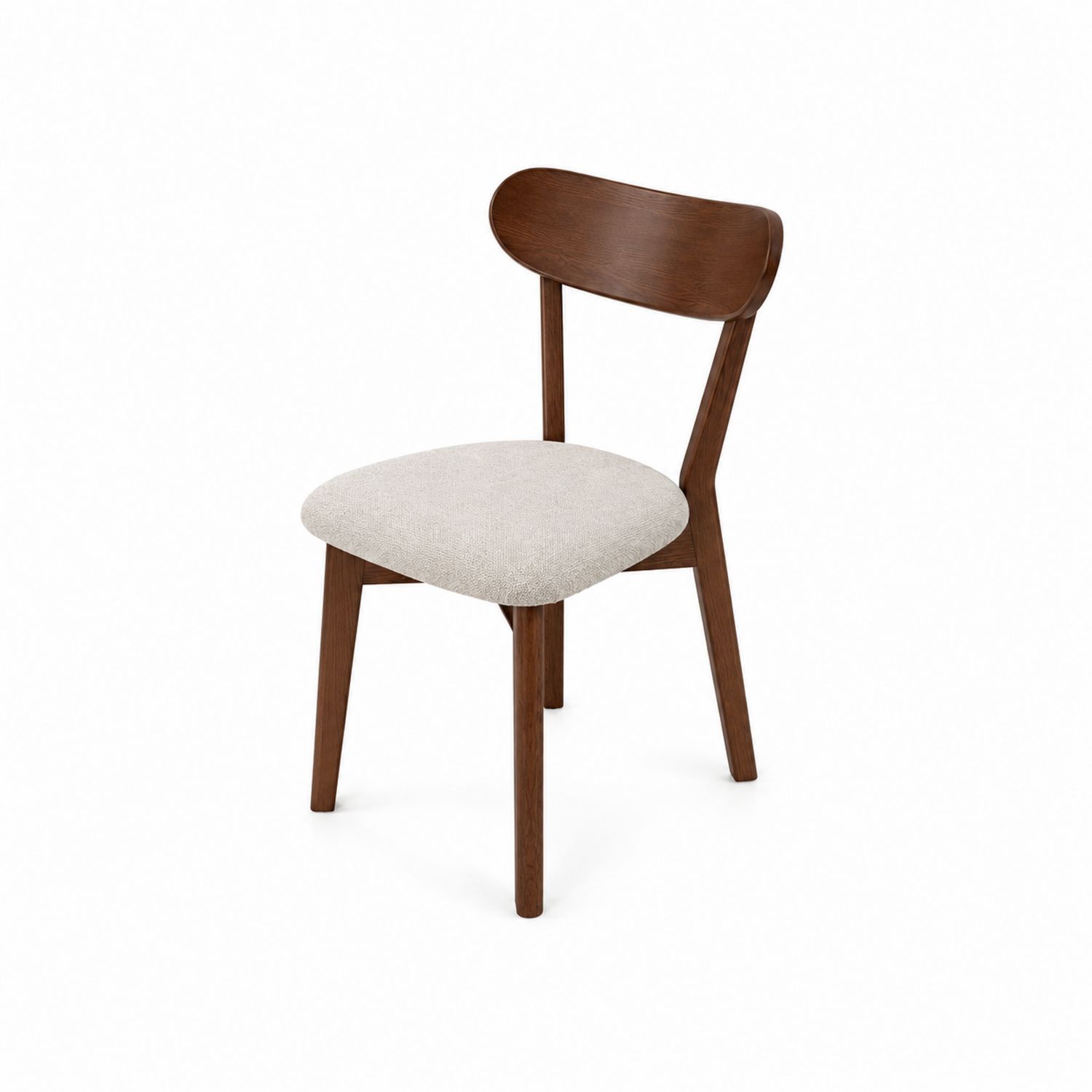 Chaise en bois avec assise en tissu beige-Xelvoriant