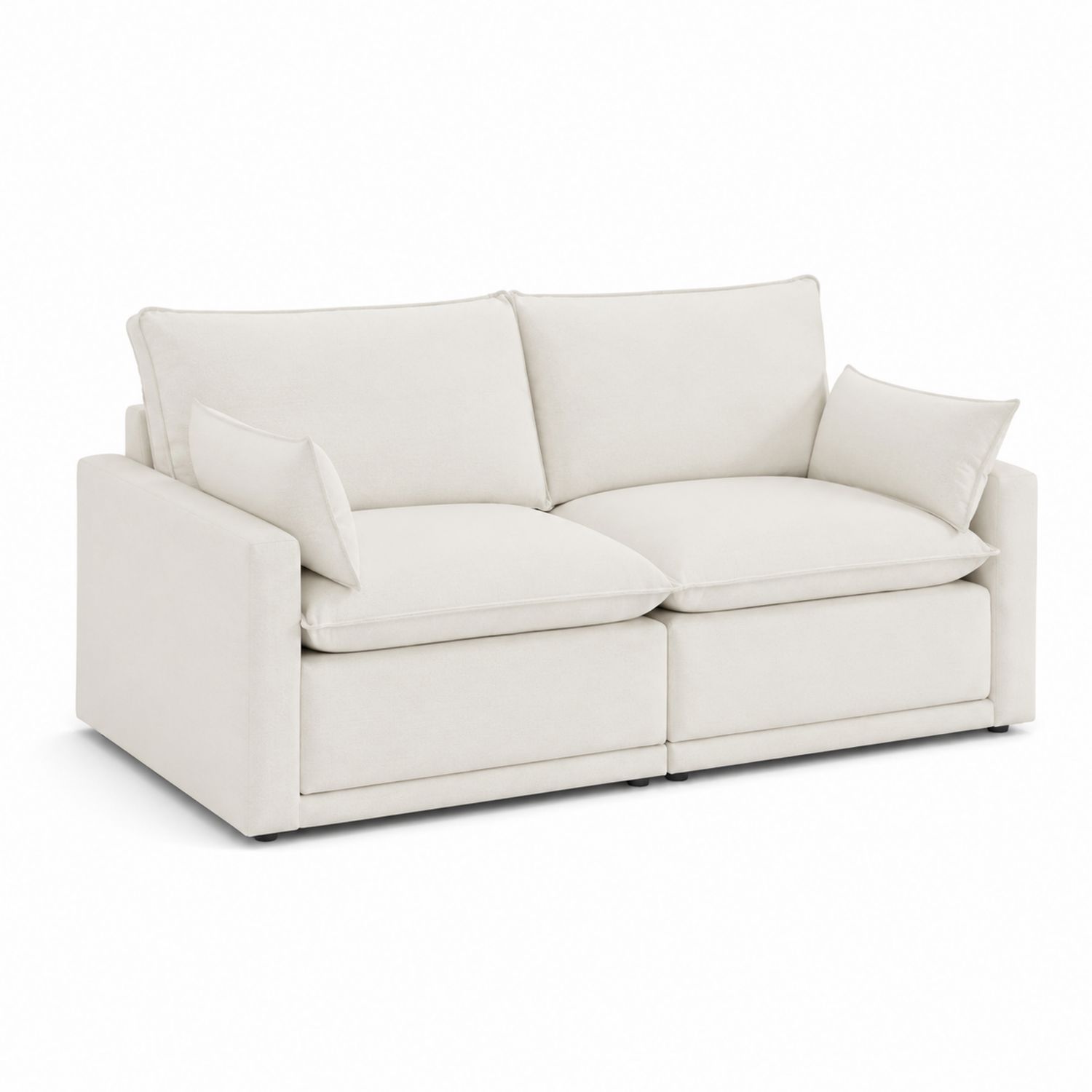 Canapé 2 Places en Tissu en Polyester Beige-Xelvoriant