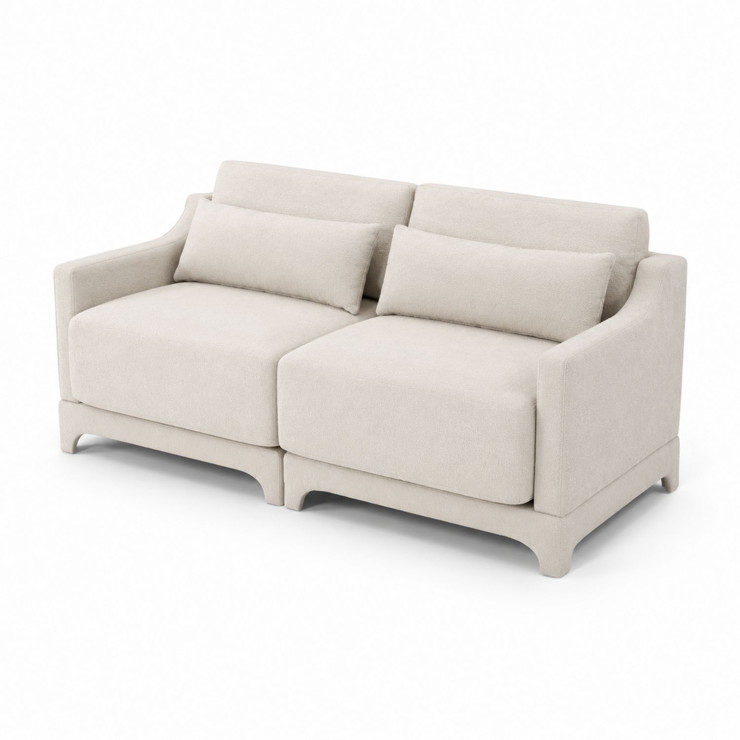 Canapé modulaire 2 places polyester beige-Xelvoriant