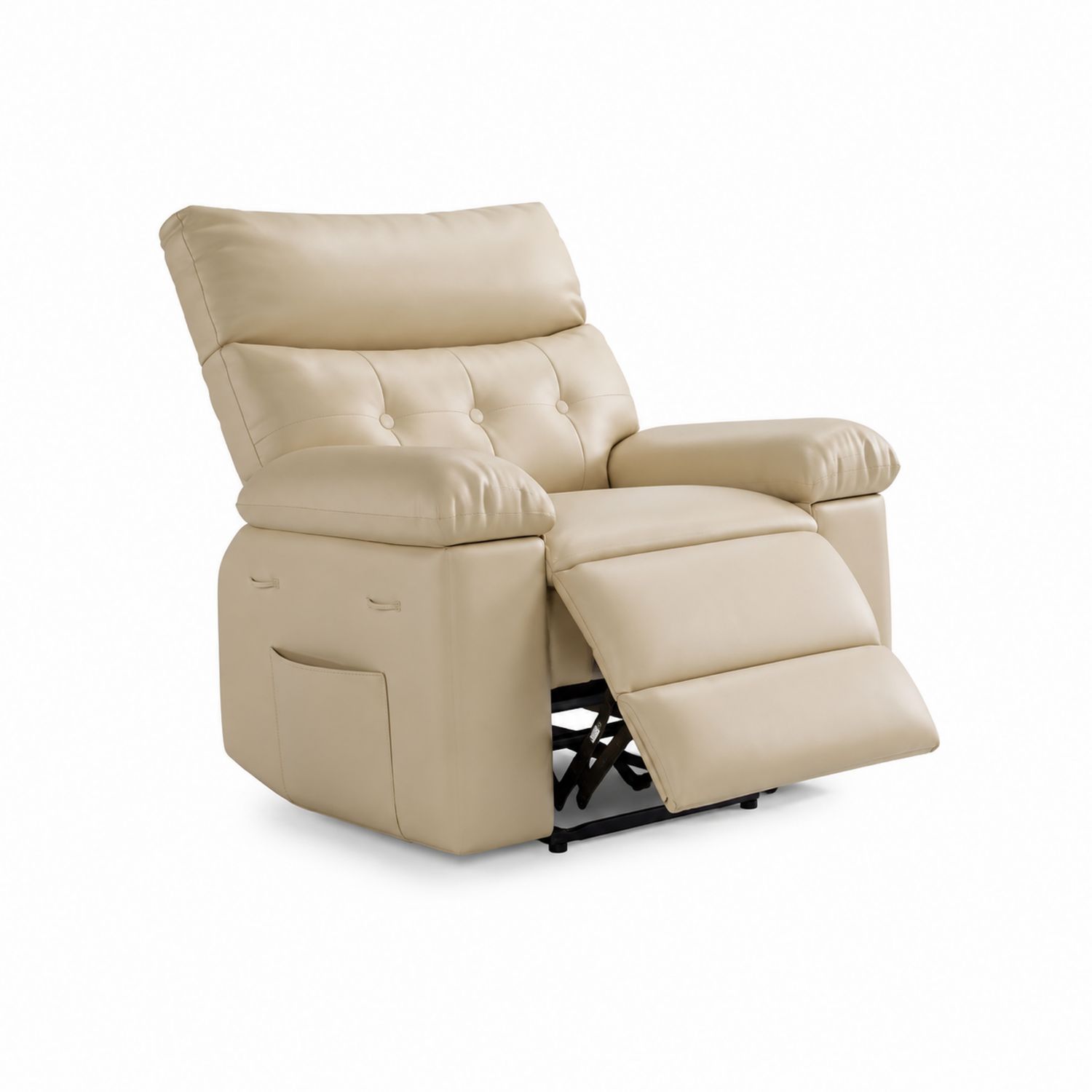 Fauteuil inclinable en cuir synthétique beige-Xelvoriant