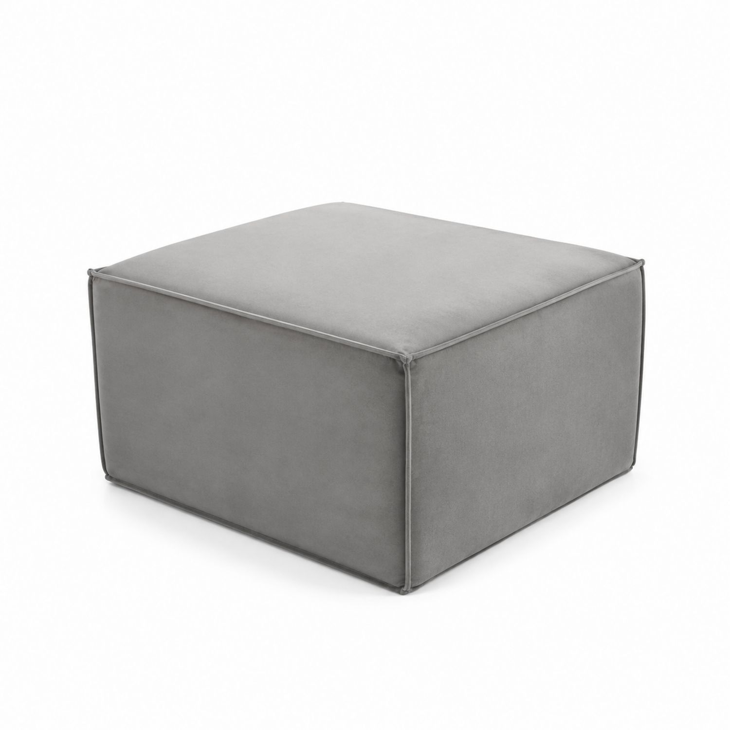 Pouf Carré en Tissu Gris 50x50x30 cm-Xelvoriant