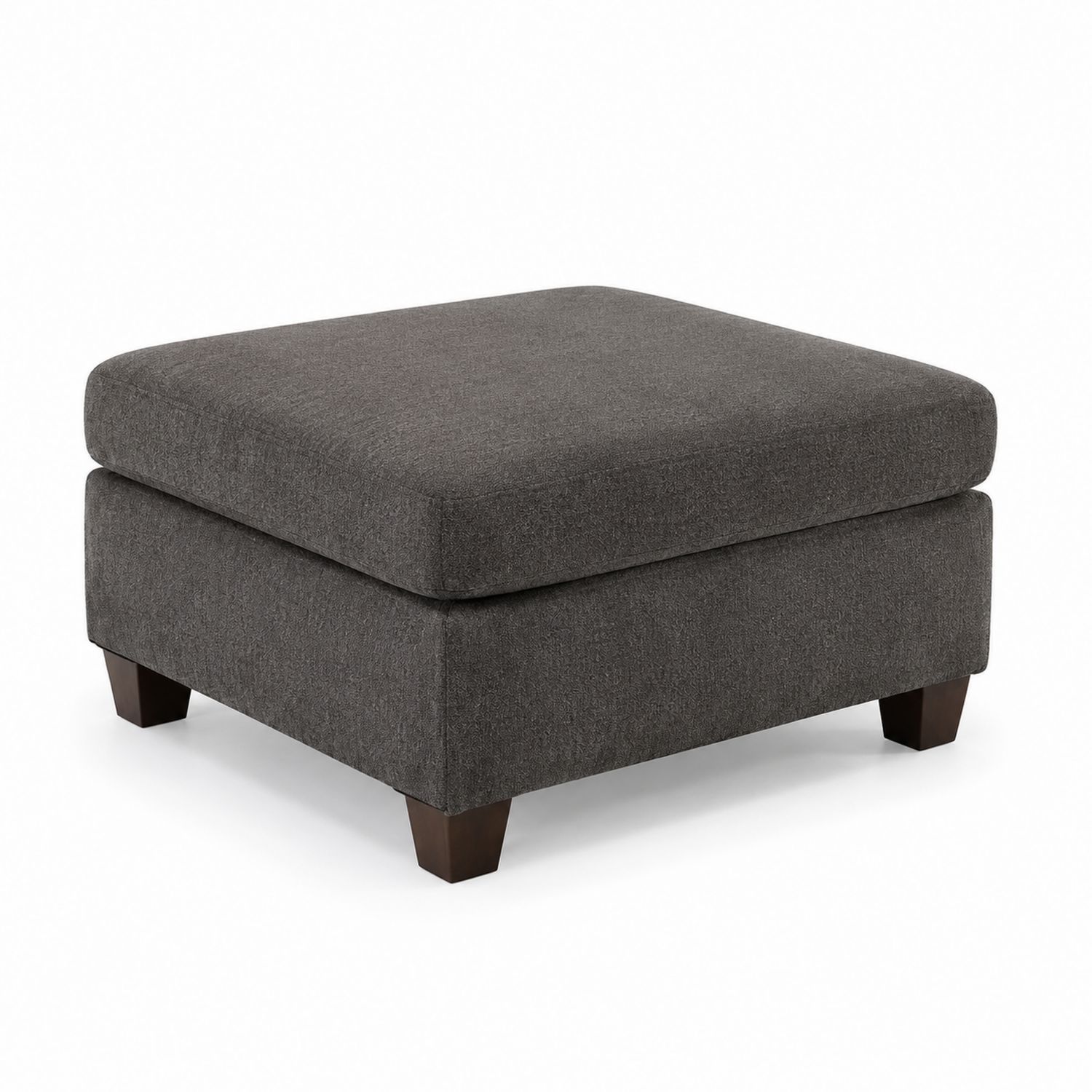 Pouf carré repose-pieds en tissu et bois 80x80x46 cm Gris foncé-Xelvoriant