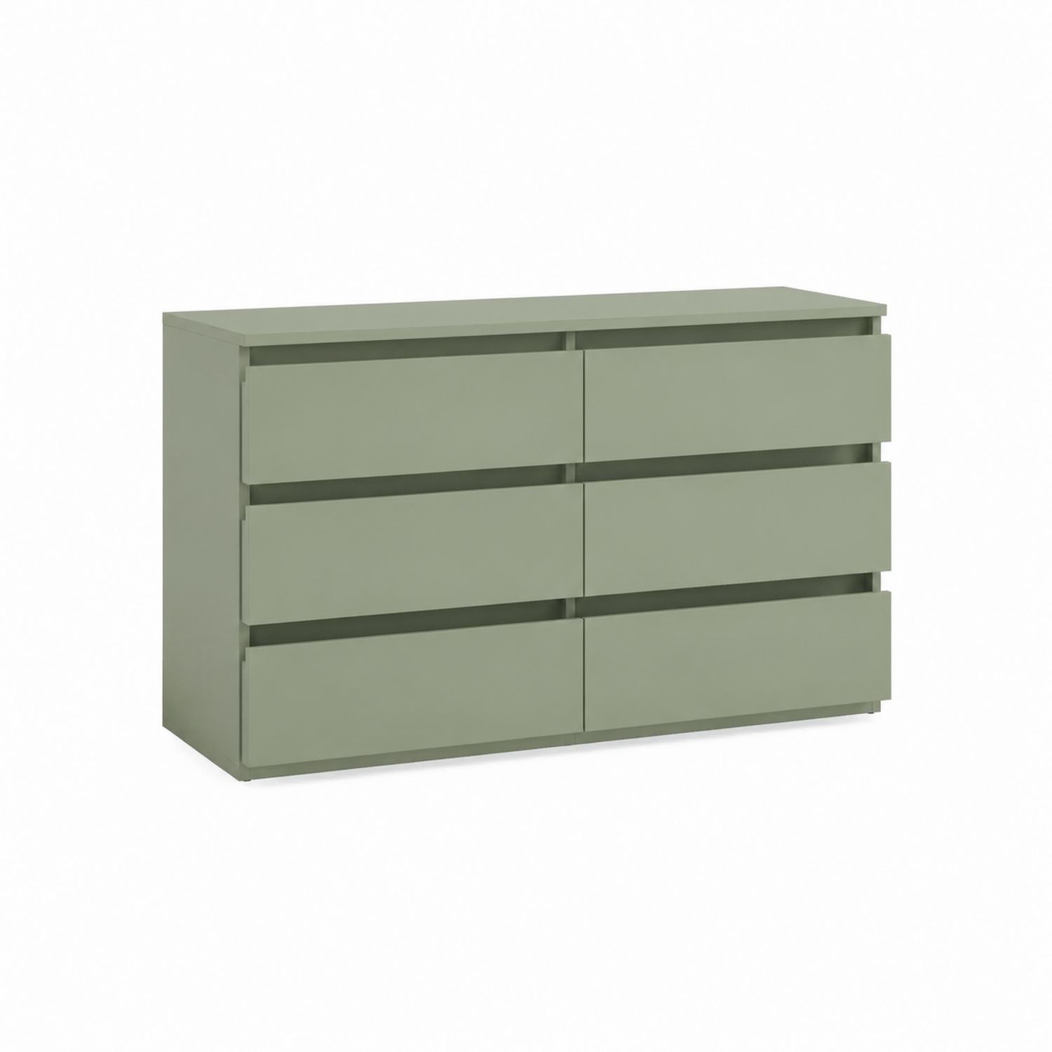 Commode 6 Tiroirs en Bois Vert 75x120x40 cm-Xelvoriant