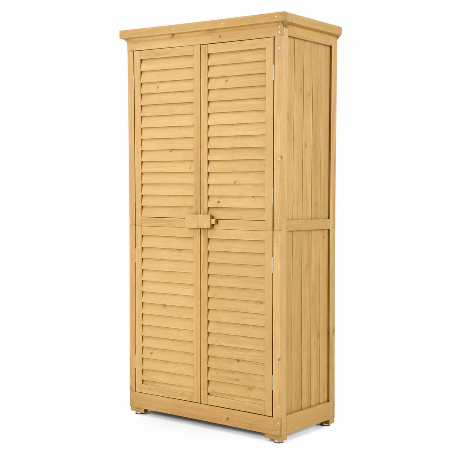 Armoire en bois avec portes battantes 180x80x50cm-Xelvoriant
