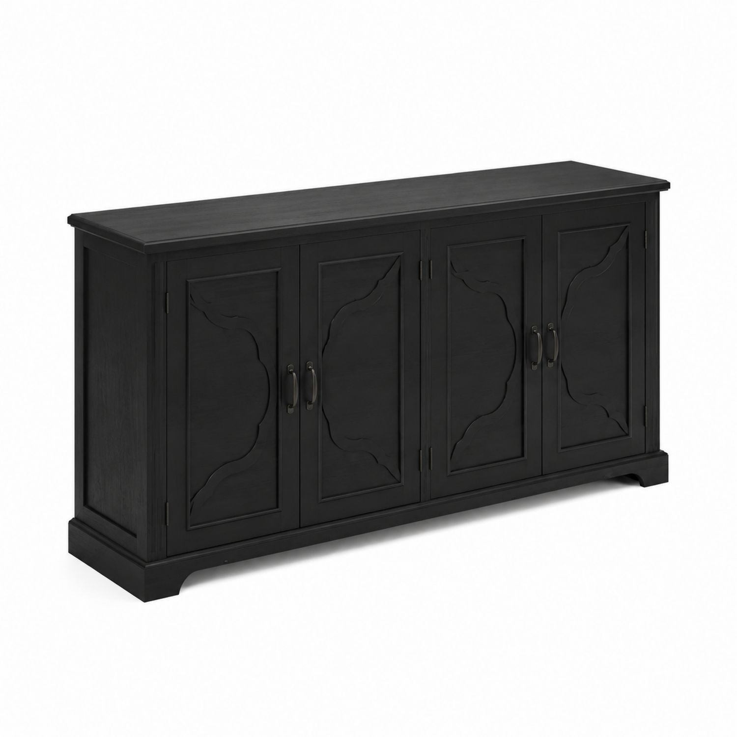 Buffet à quatre portes en bois noir-Xelvoriant