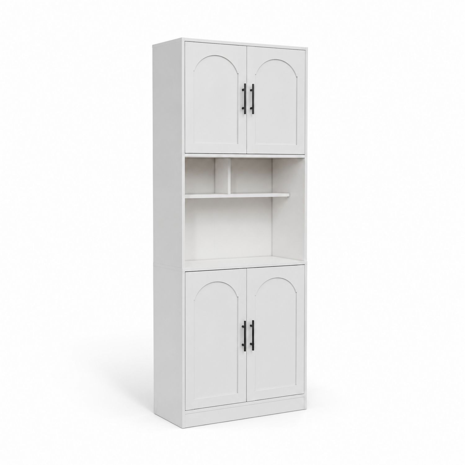 Armoire de Rangement en Bois Blanc avec Portes-Xelvoriant