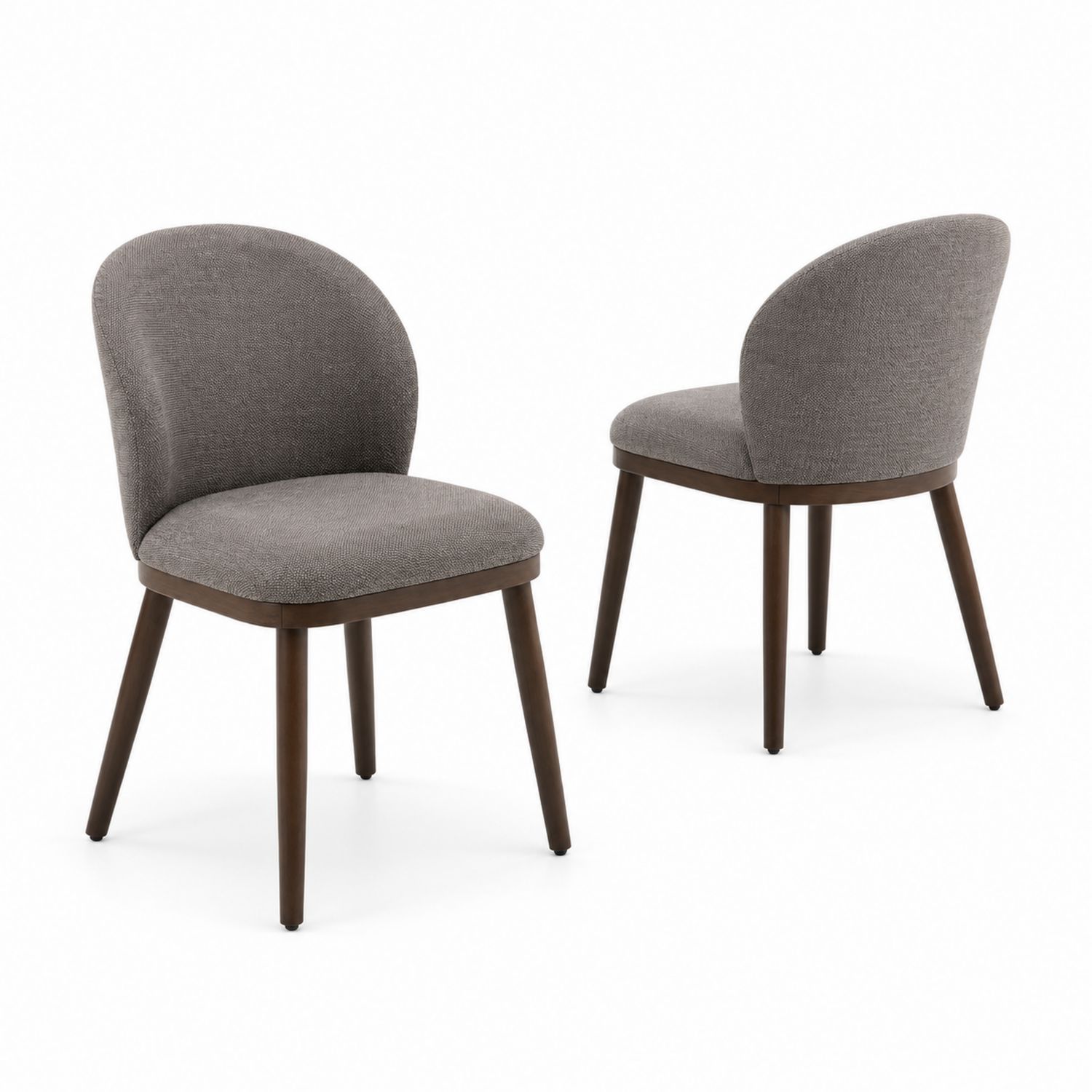 Chaises en tissu gris et bois de hêtre, lot de 2-Xelvoriant