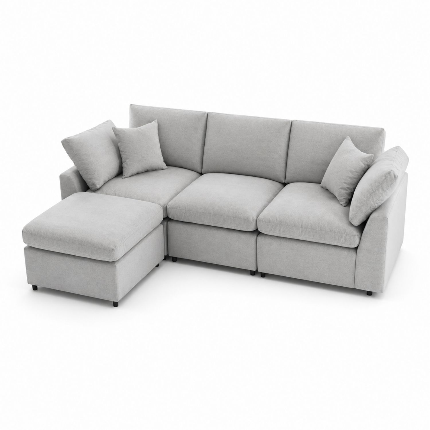 Canapé d'angle modulable en tissu Gris clair, 250x160x85 cm-Xelvoriant