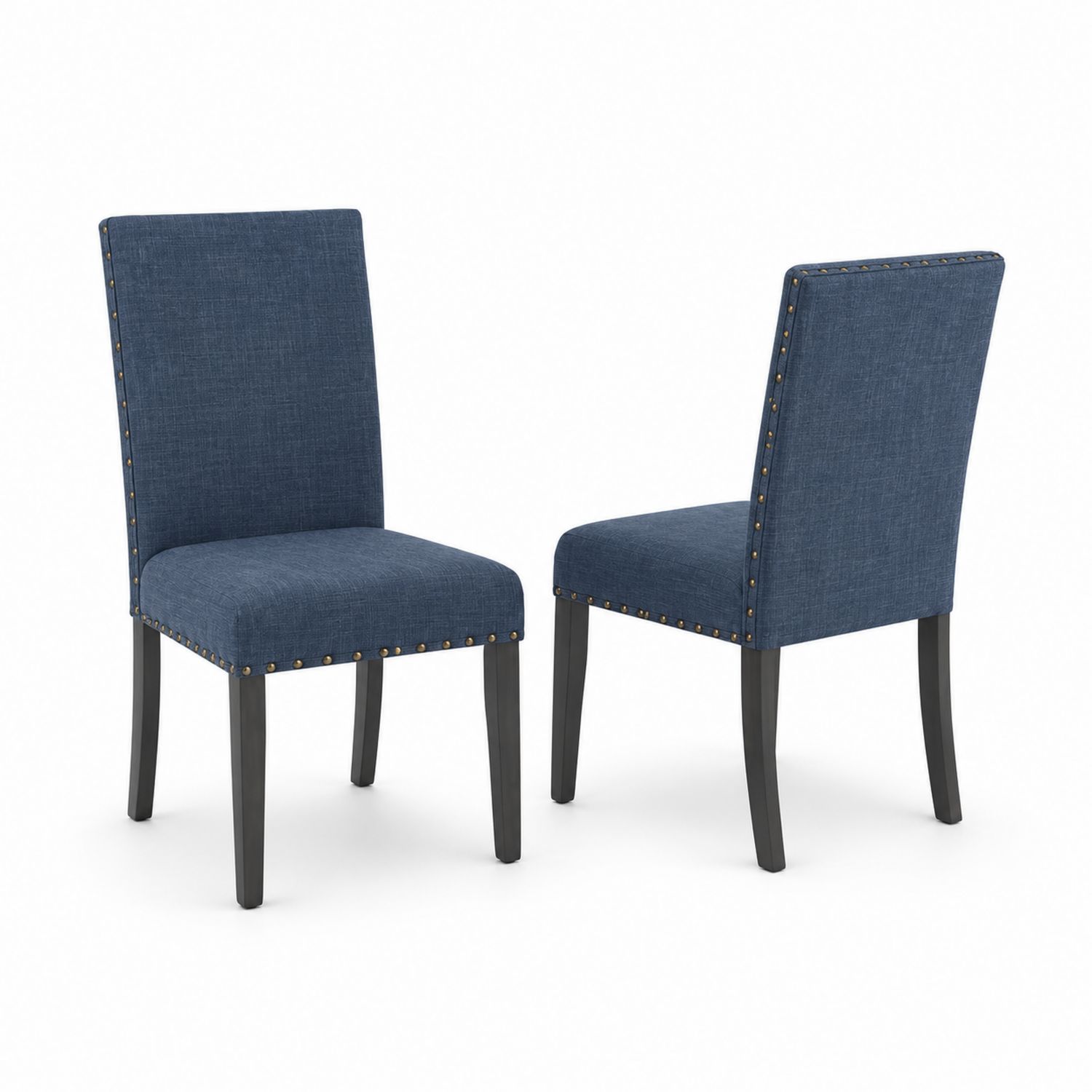 Ensemble de 2 chaises en tissu avec pieds en bois-Xelvoriant