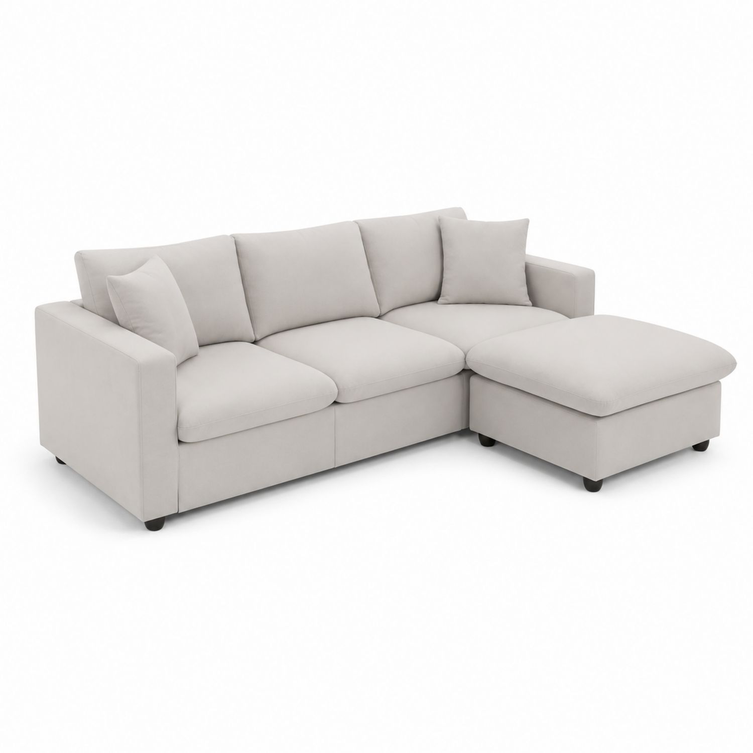 Canapé d'angle en tissu Gris clair 250cm x 150cm-Xelvoriant