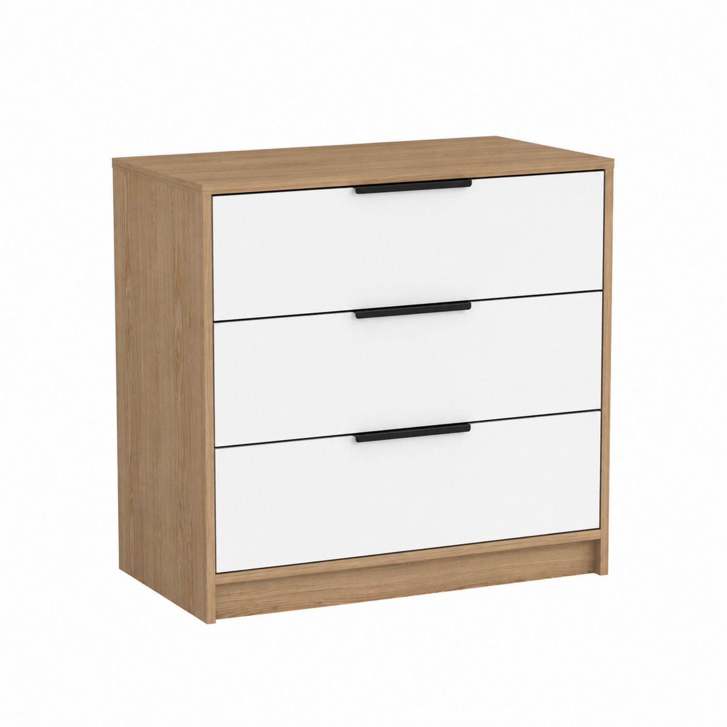 Commode en Bois et MDF Blanc à 3 Tiroirs 80x40x90 cm-Xelvoriant