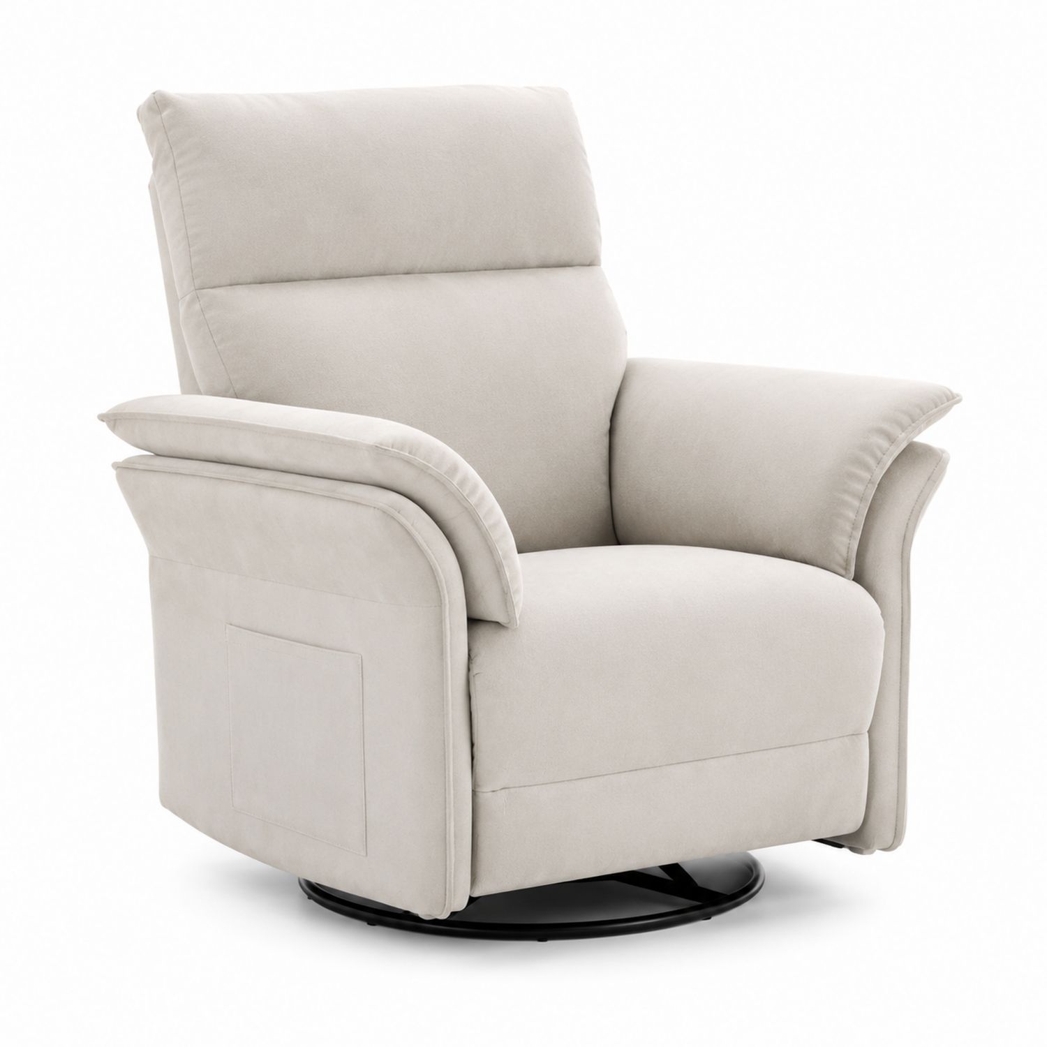 Fauteuil pivotant en tissu beige 80x75x100 cm-Xelvoriant