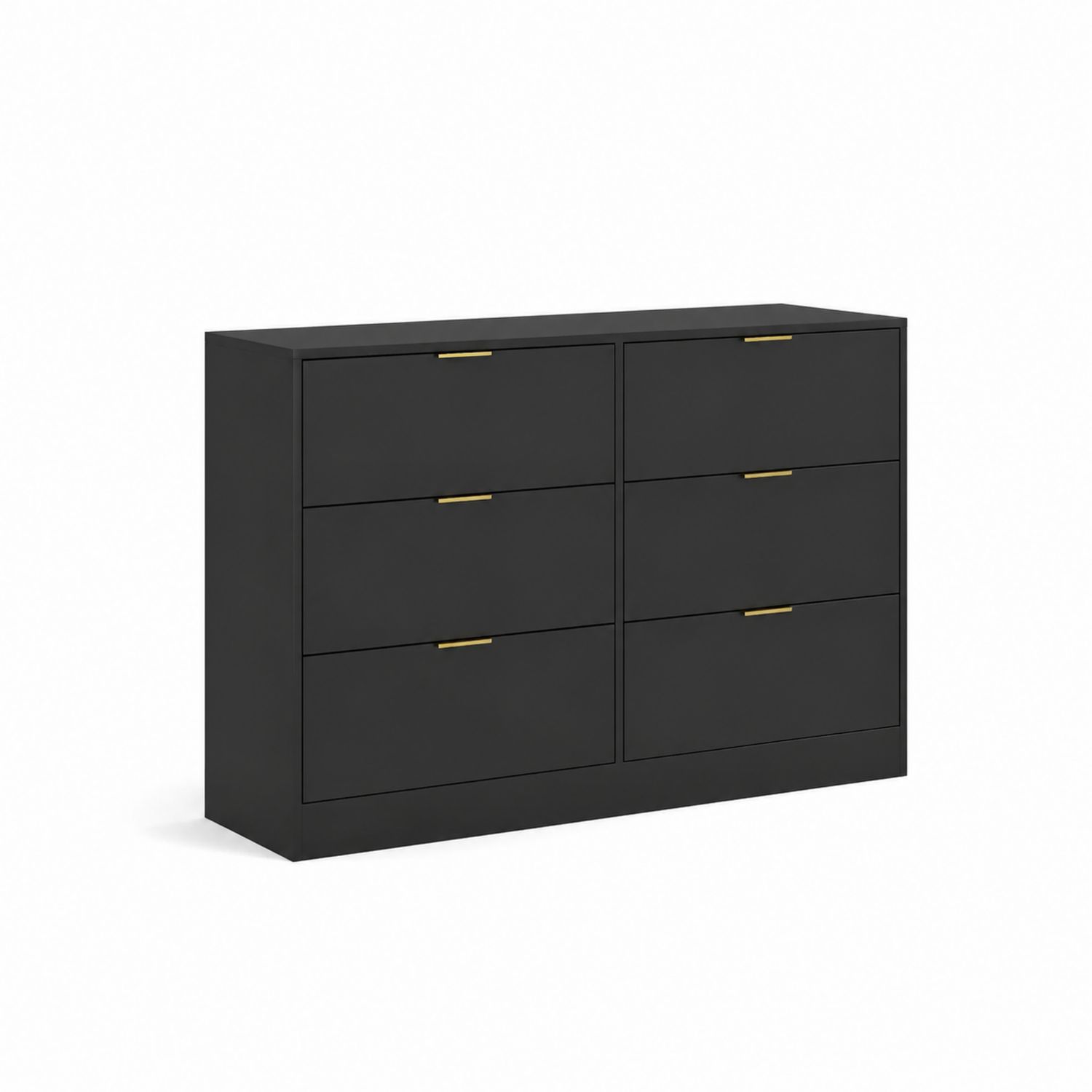 Commode 6 tiroirs 120x80x40 cm MDF Noir-Xelvoriant