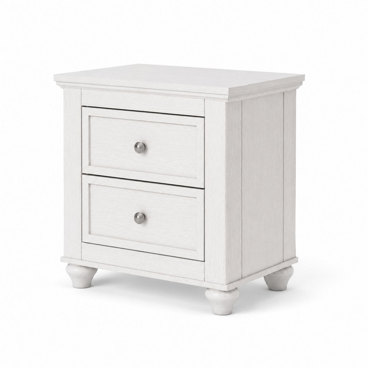 Table de chevet en bois avec tiroirs Blanc-Xelvoriant