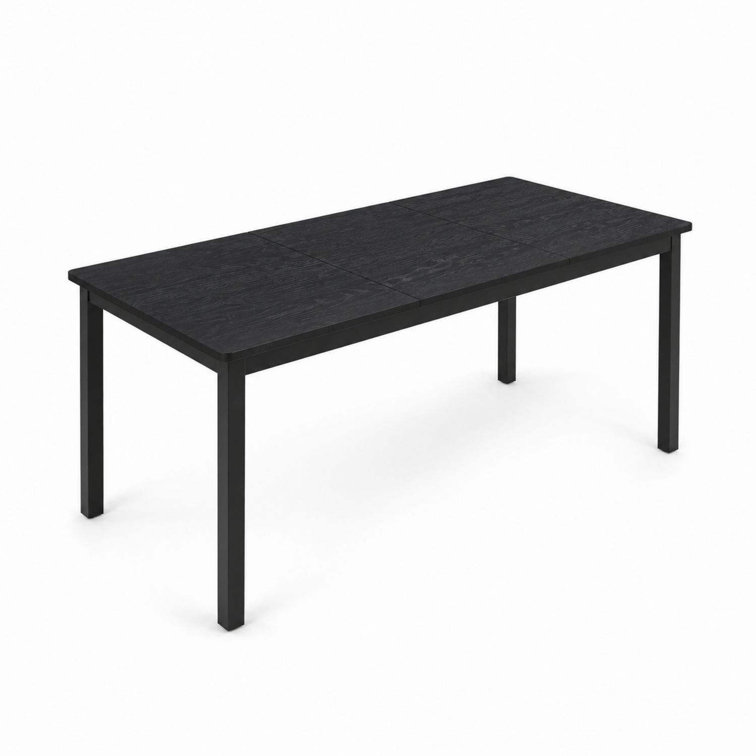 Table à manger extensible en bois et acier noir-Xelvoriant