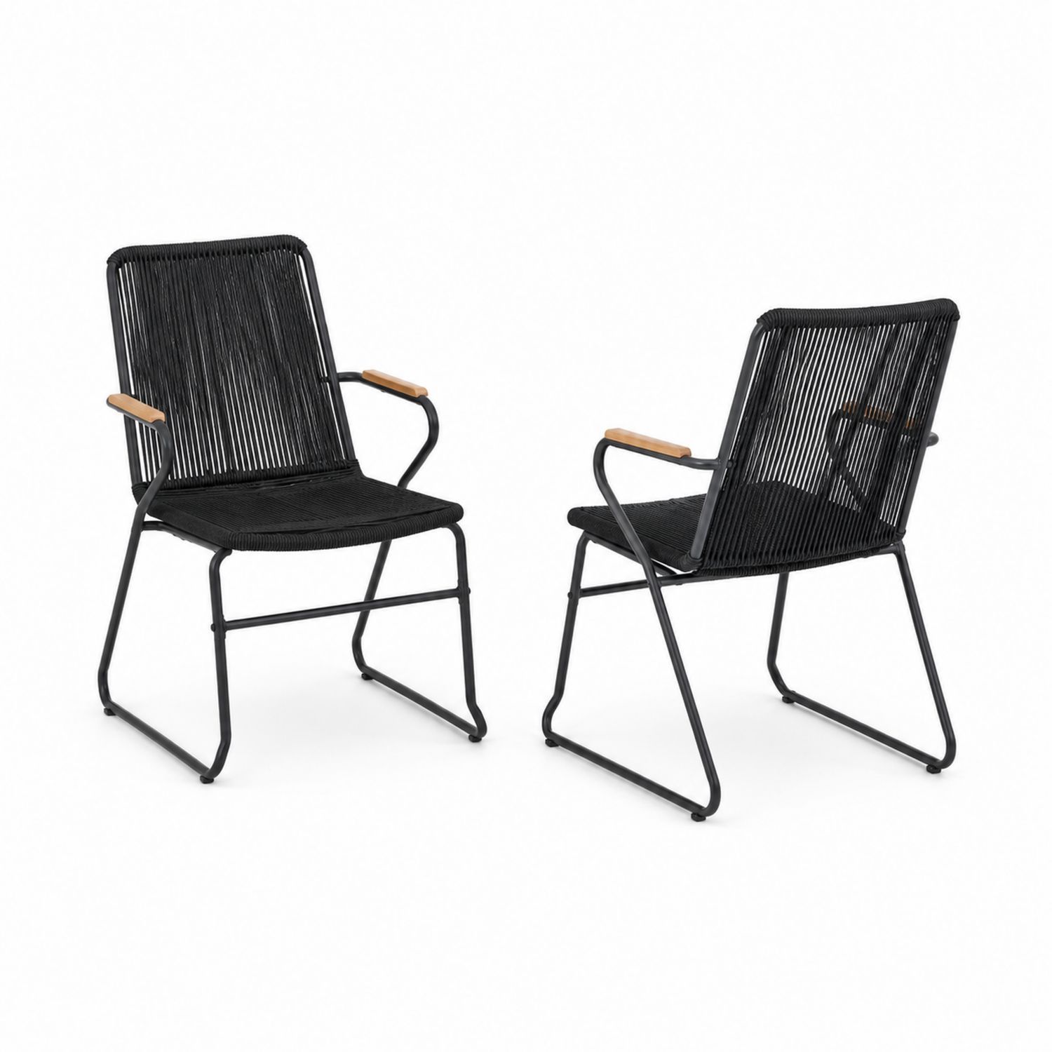 Ensemble de 2 chaises en métal et corde synthétique-Xelvoriant