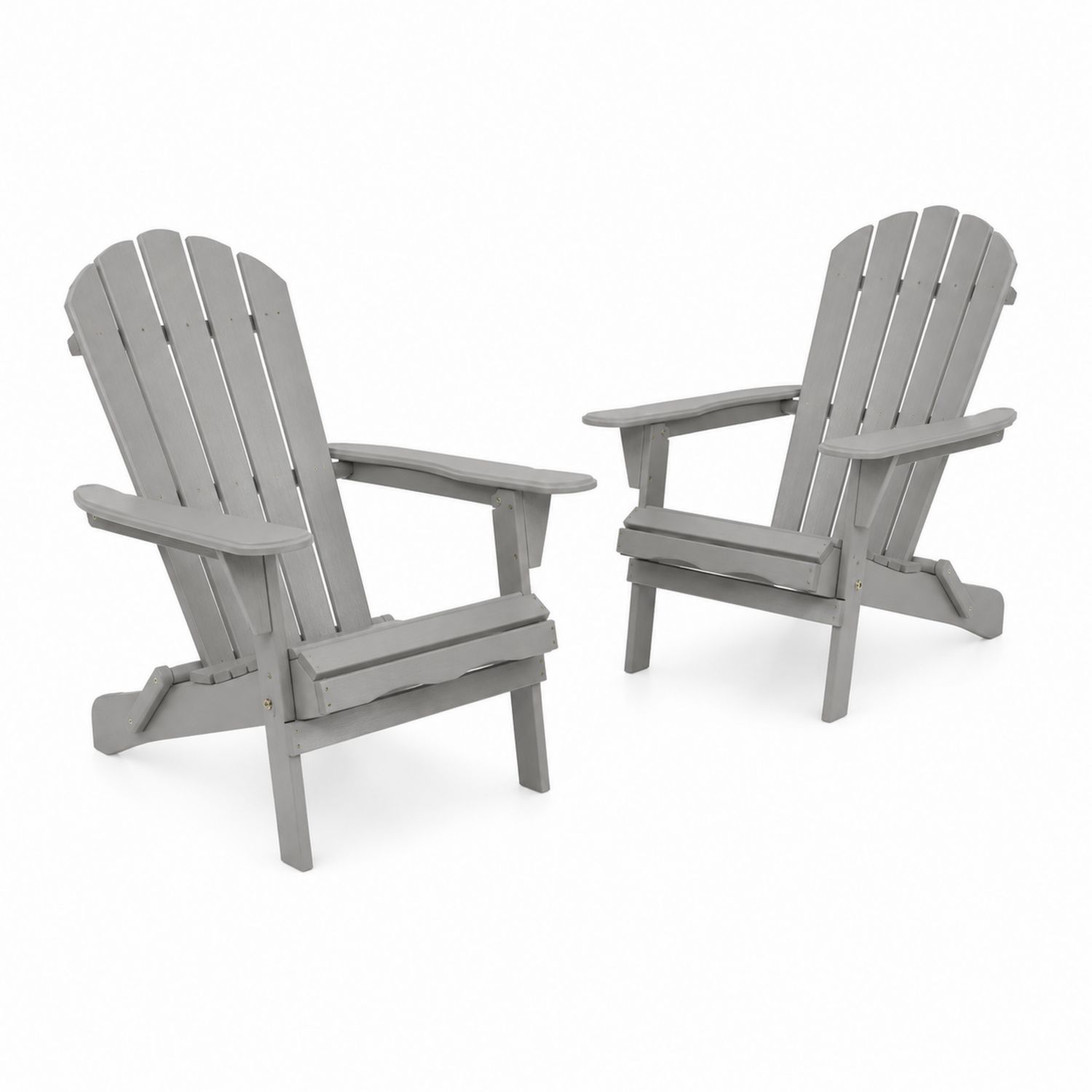 Ensemble de 2 chaises Adirondack en bois - Gris-Xelvoriant